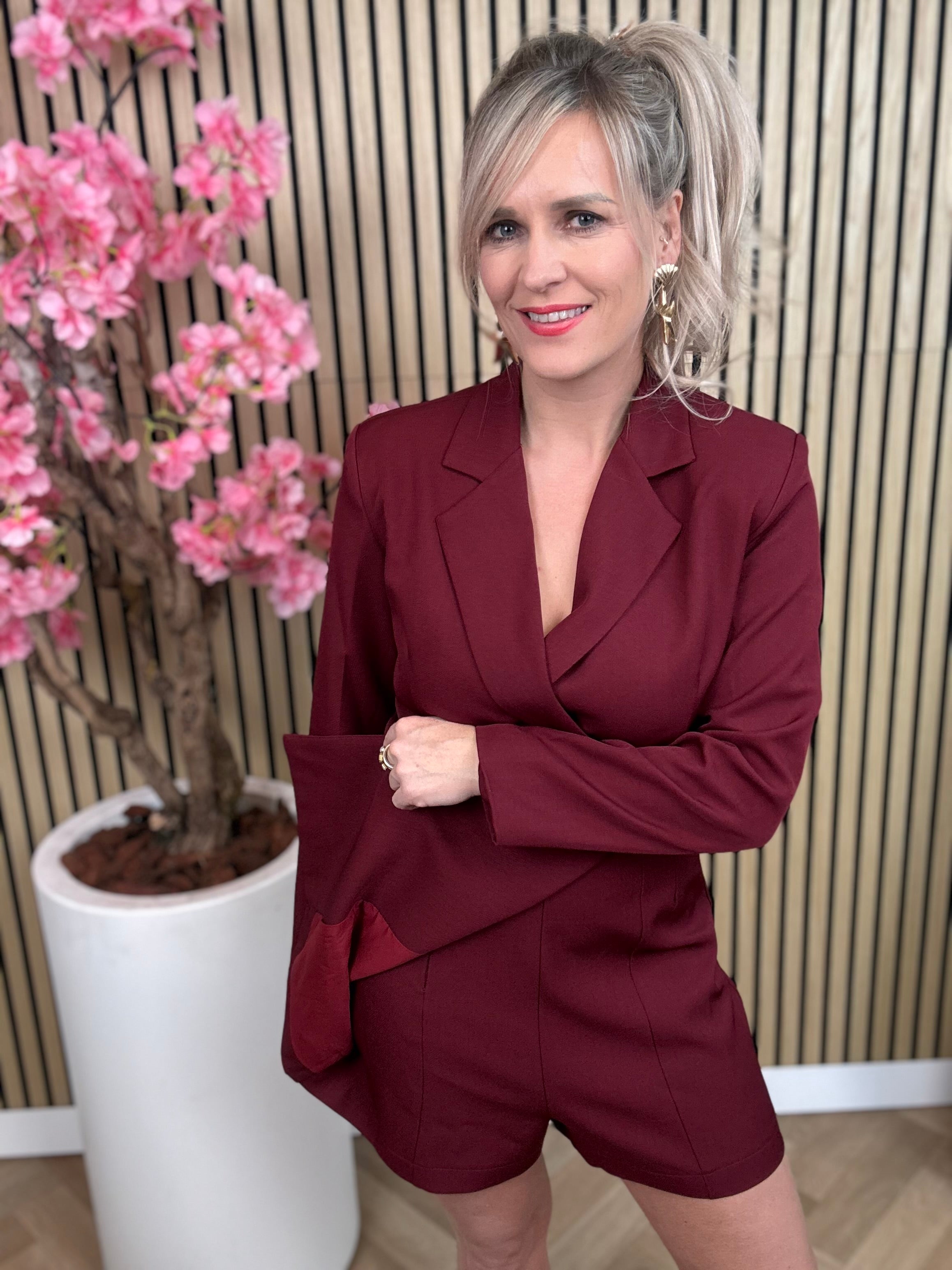 playsuit | Ambika | Bordeaux rood