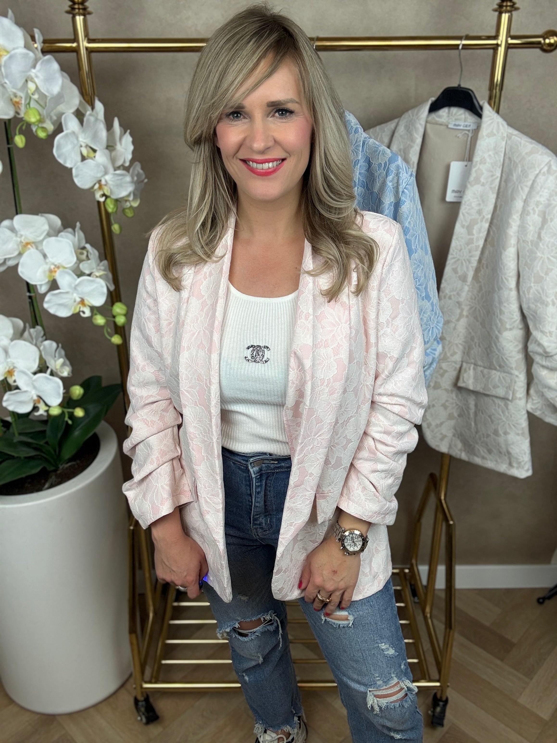 Blazer | Kant Bloem | Roze