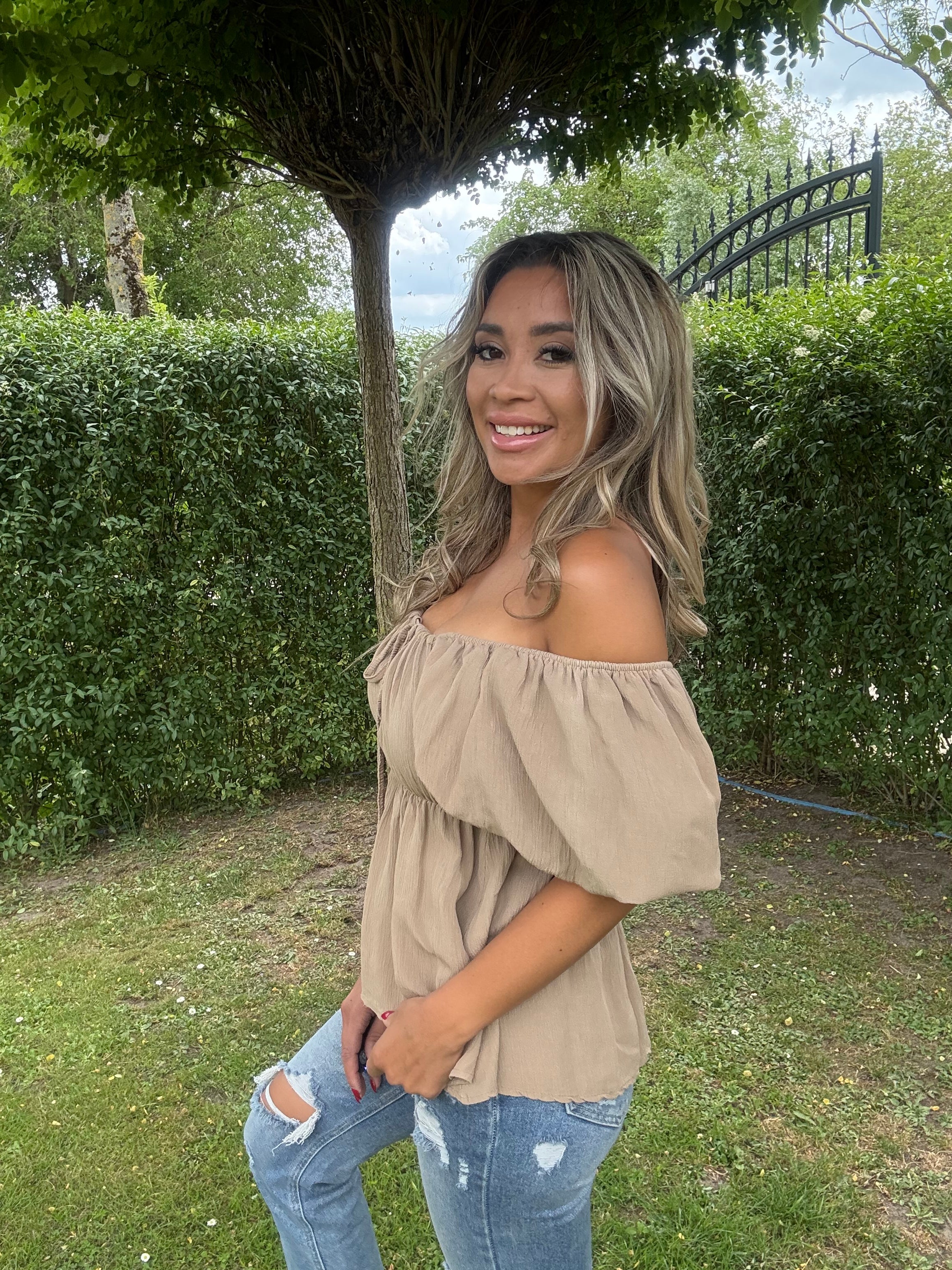 Top | Claire | Taupe