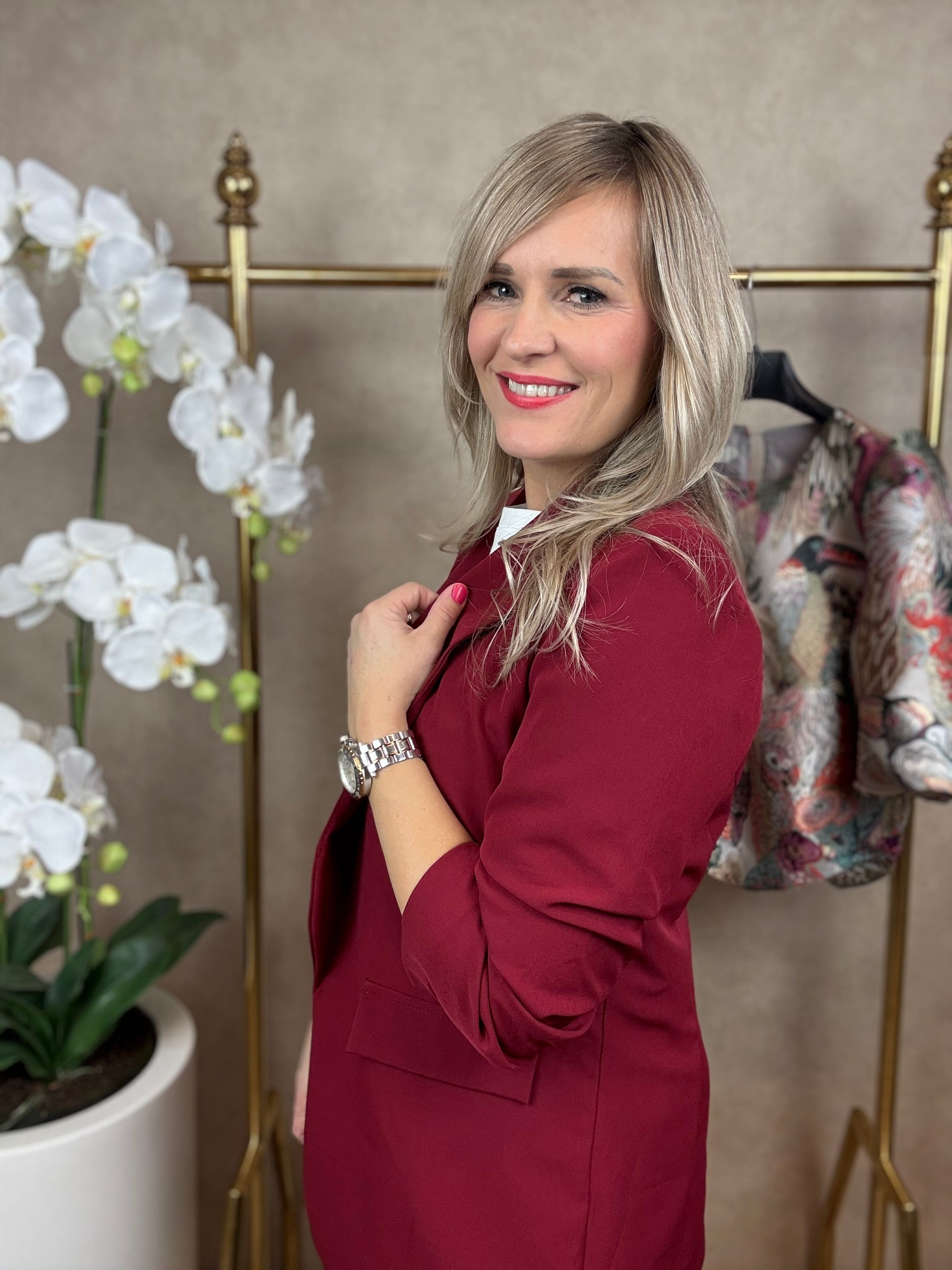 Blazer | Liza | Bordeaux rood