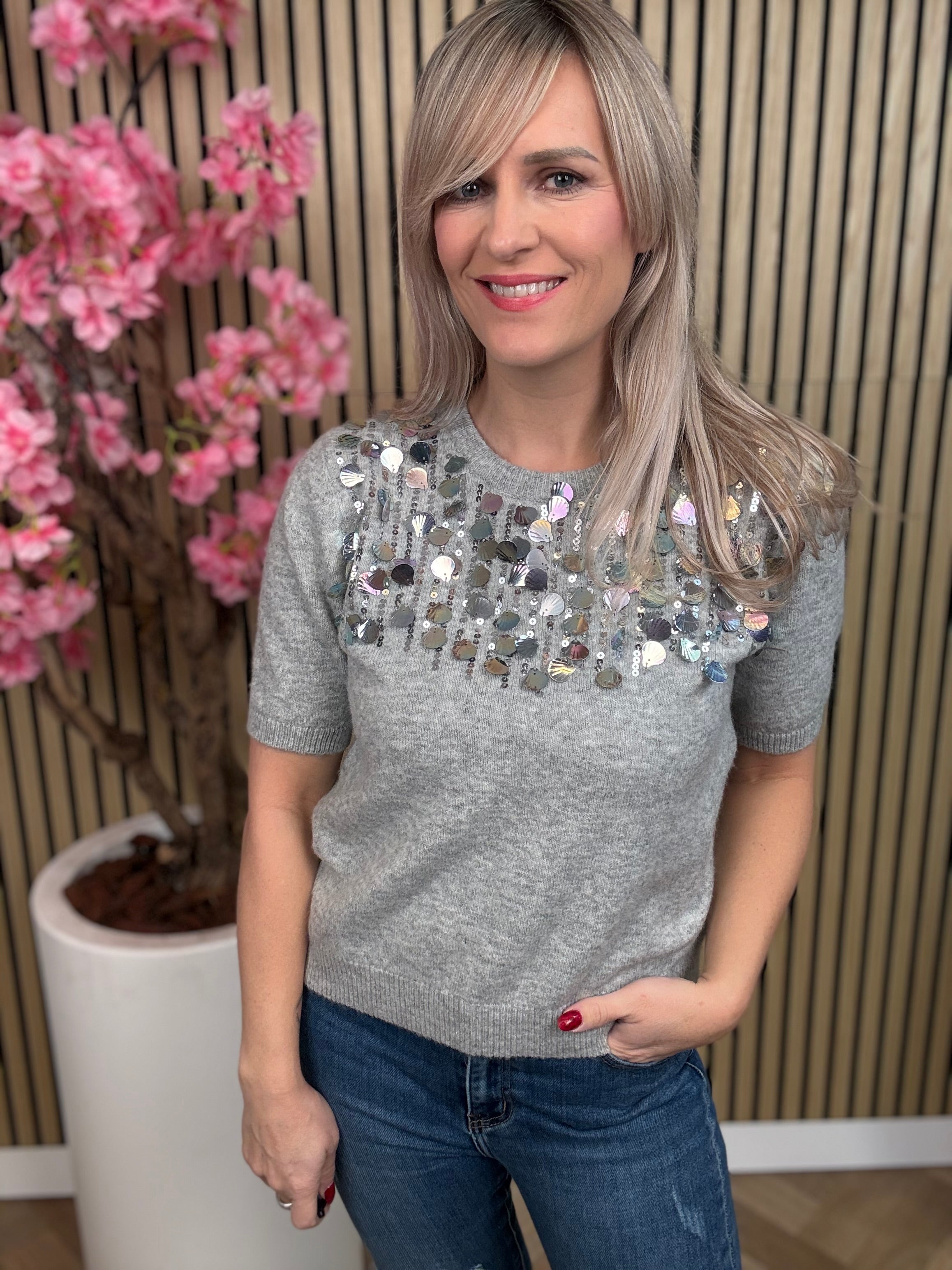 Shirt | Schelp | Grijs