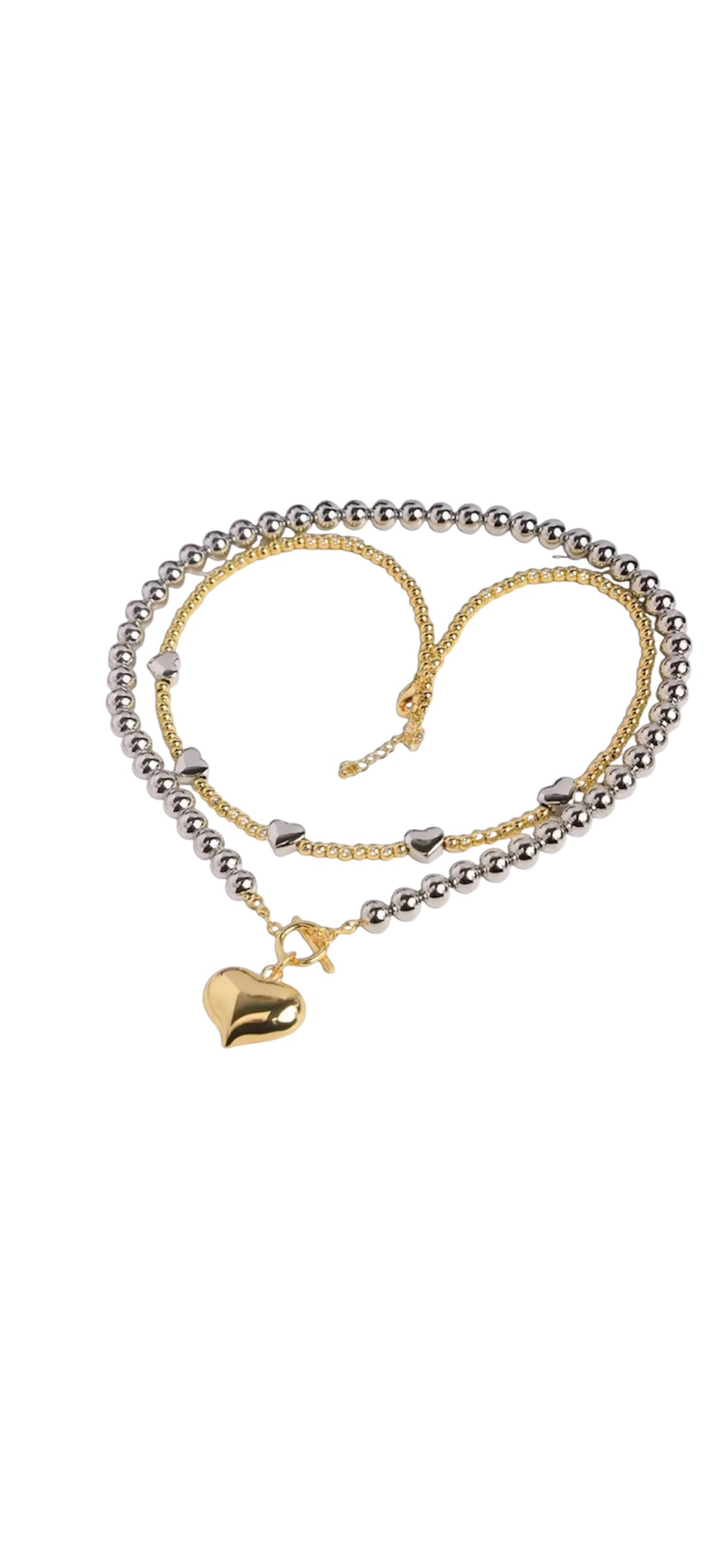 Ketting | Zilveren Hartjes | Goud