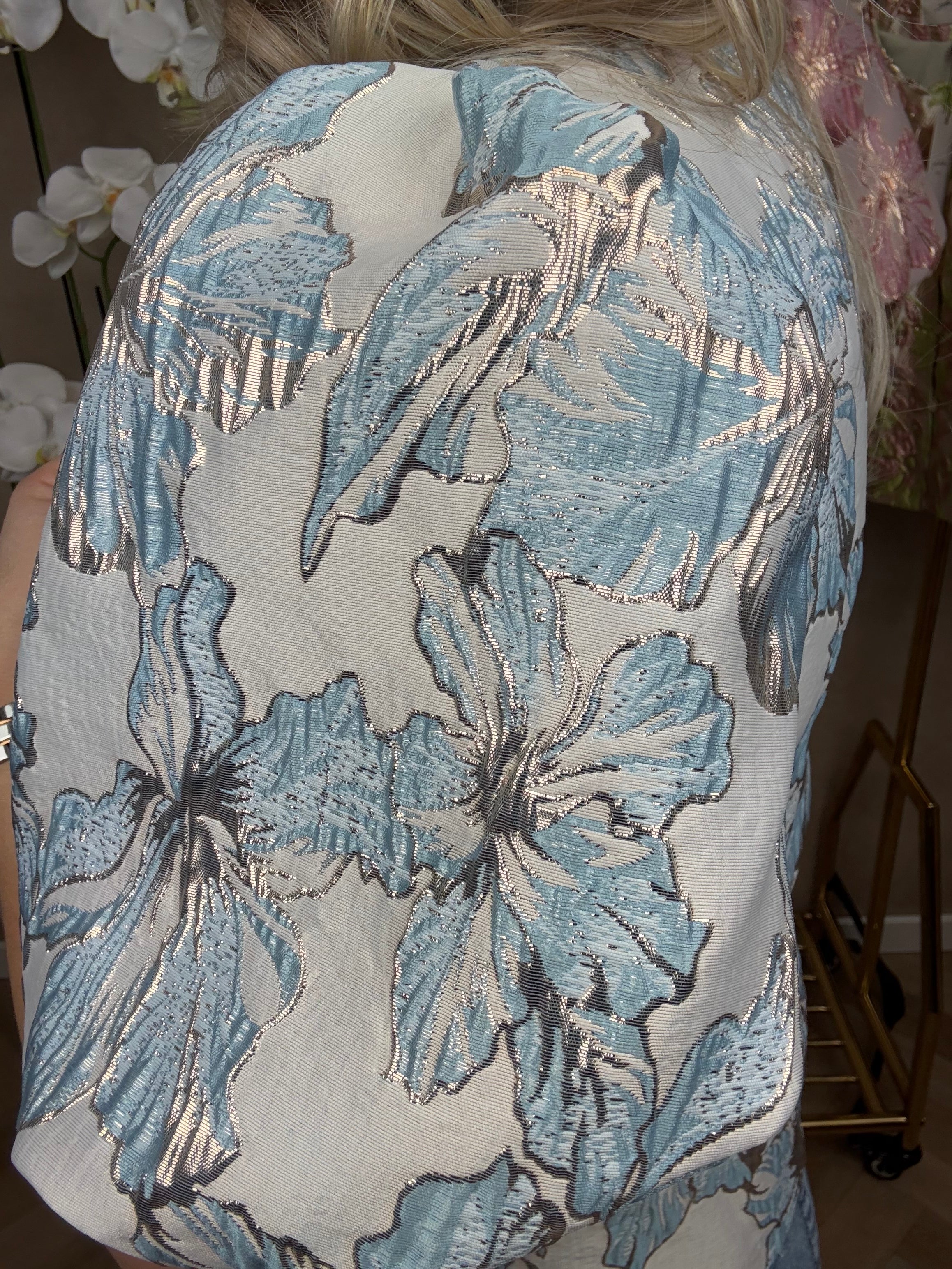 Top | Flower | Blauw-goud