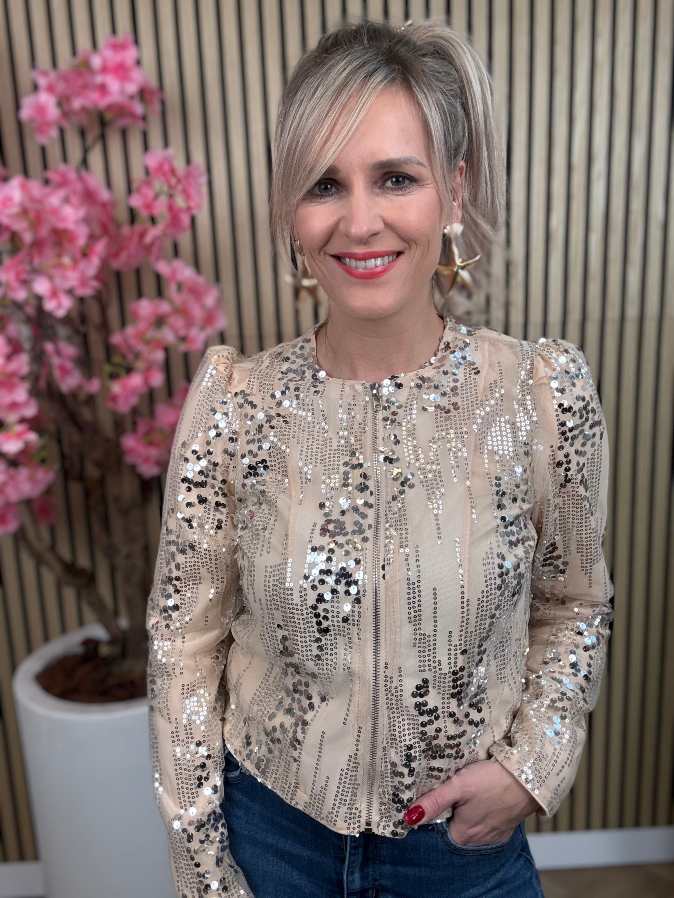 Jasje | pailetten | Beige