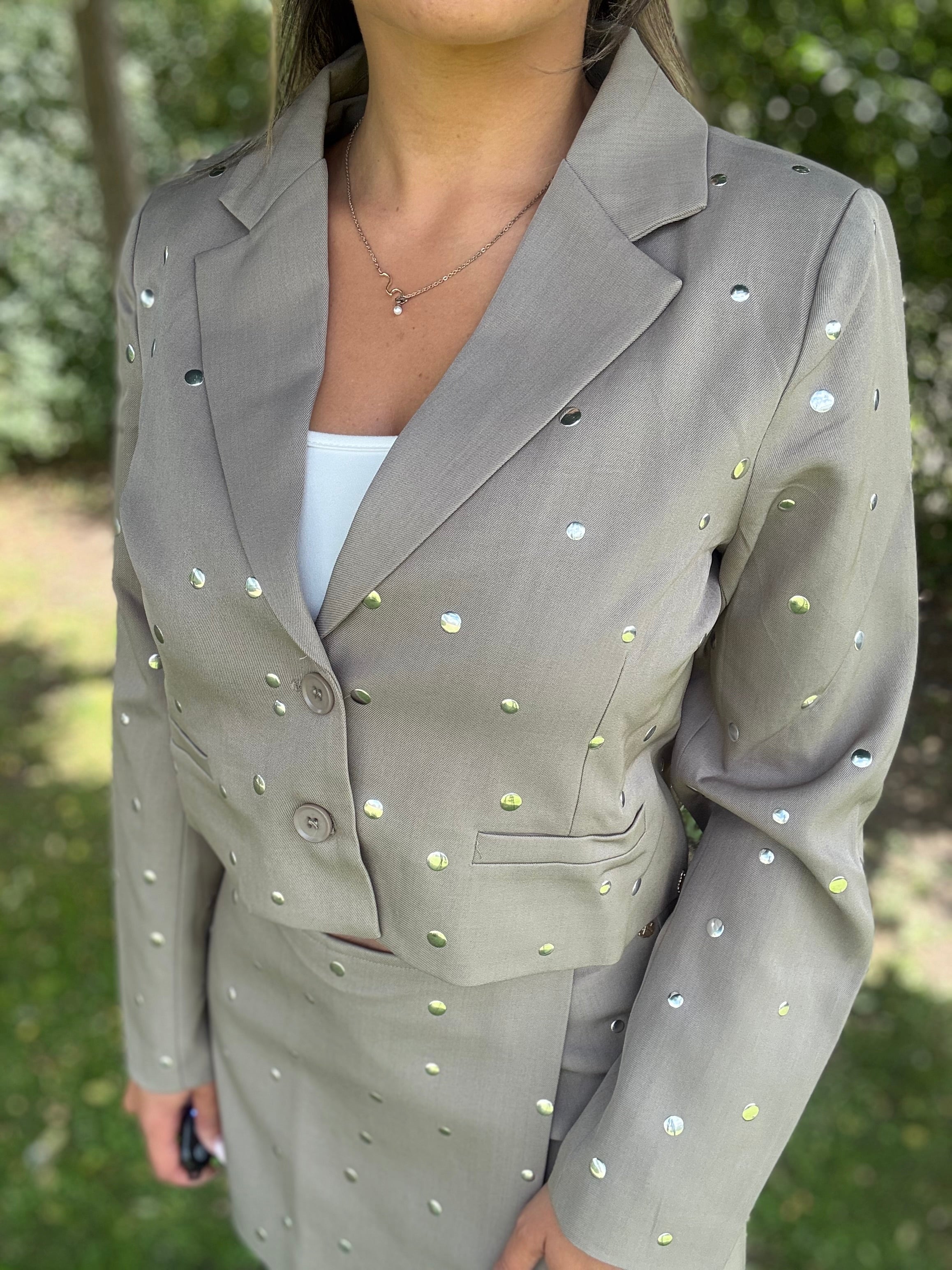 Blazer | Studs | Beige