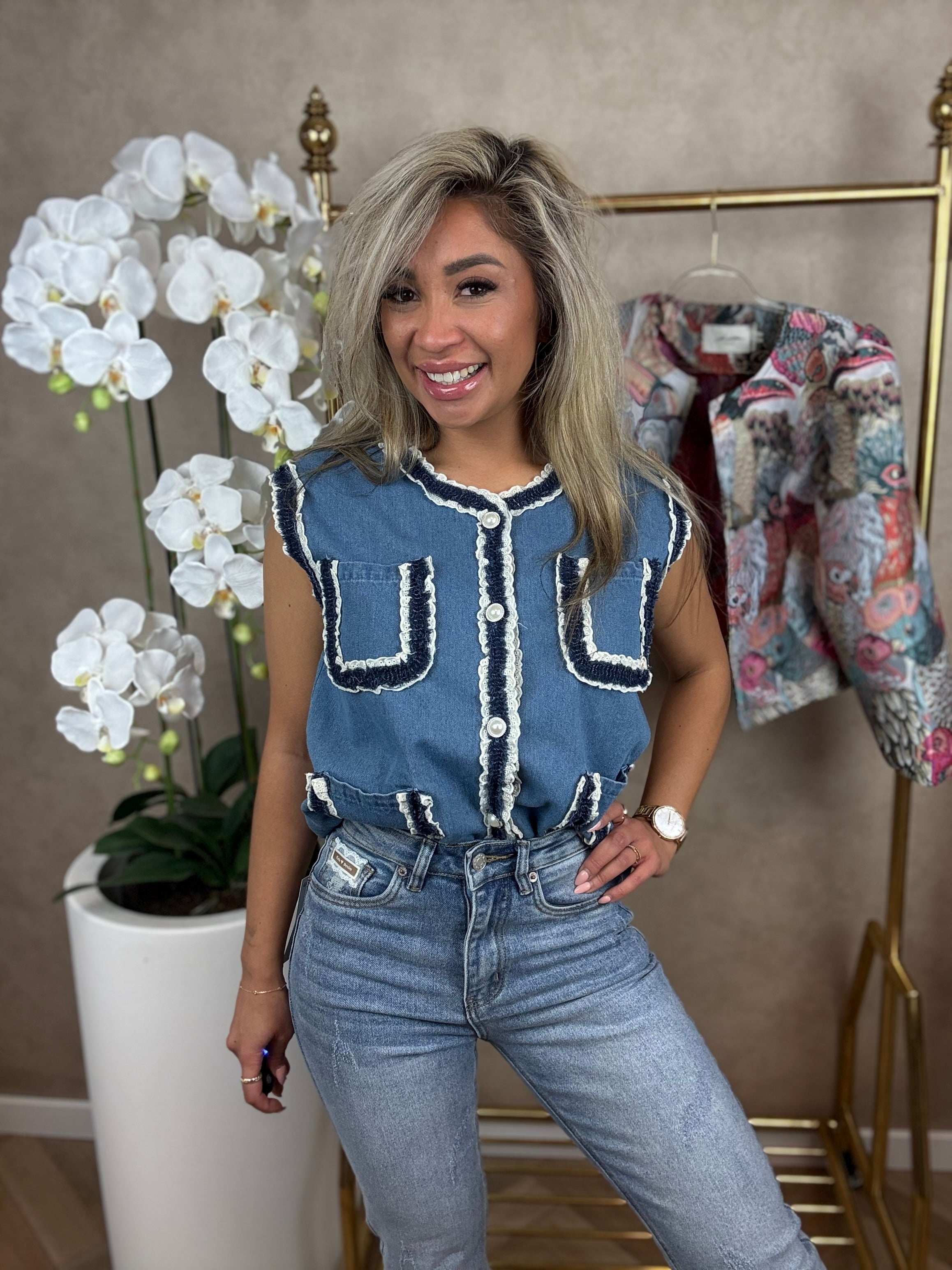 Gillet | Spijkerstof | Blauw