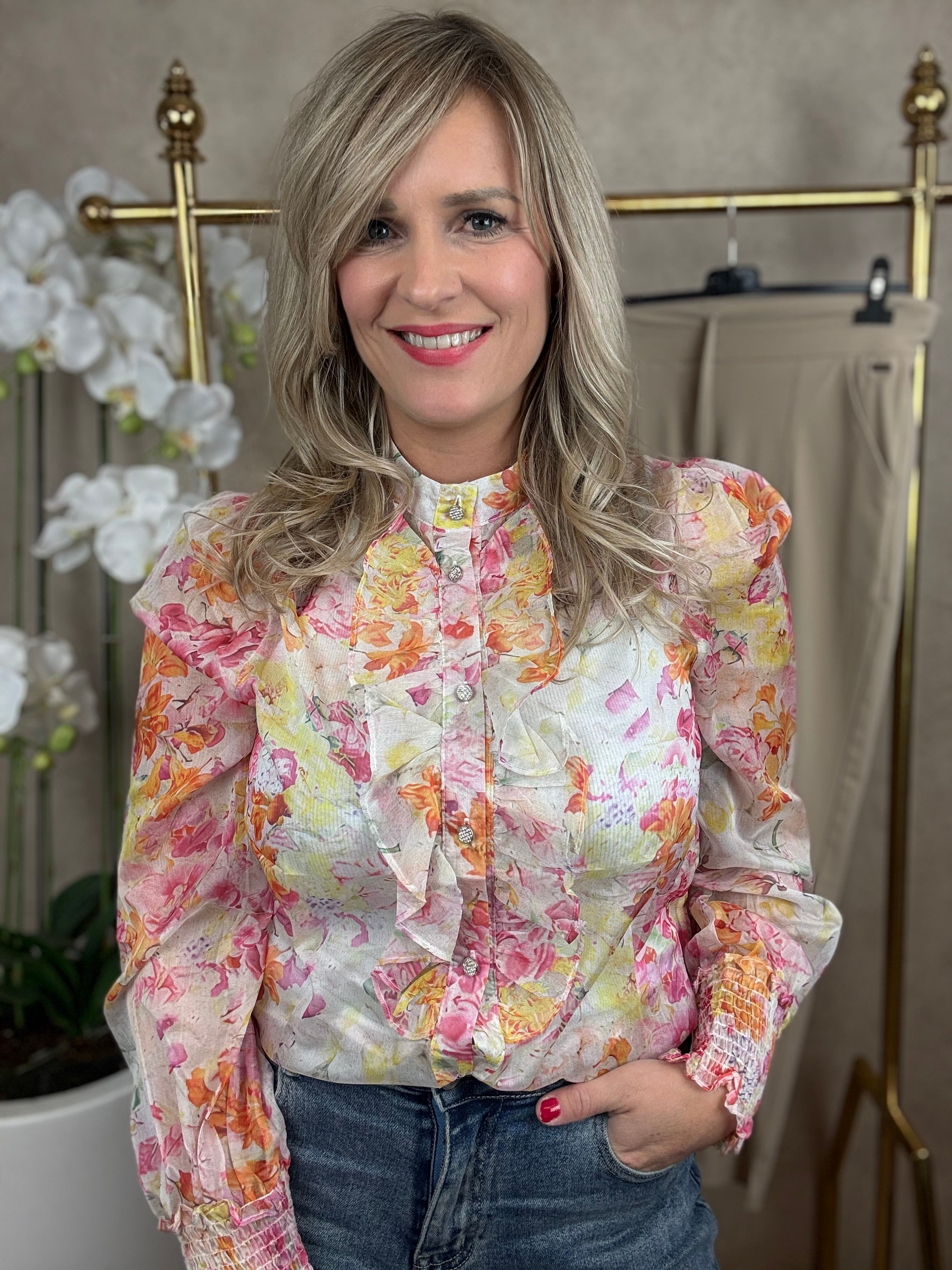 Blouse | Amaya | Roze oranje