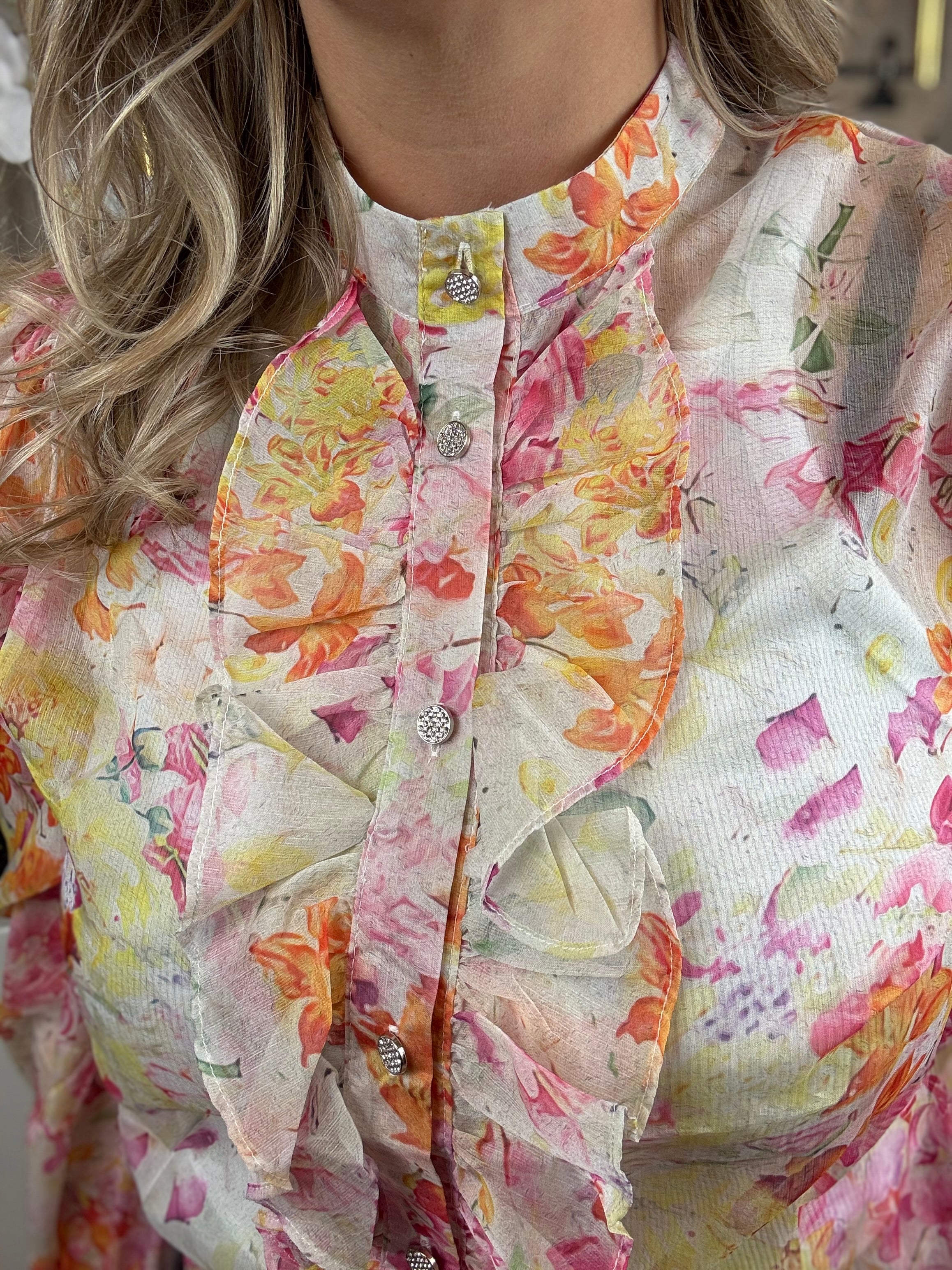 Blouse | Amaya | Roze oranje