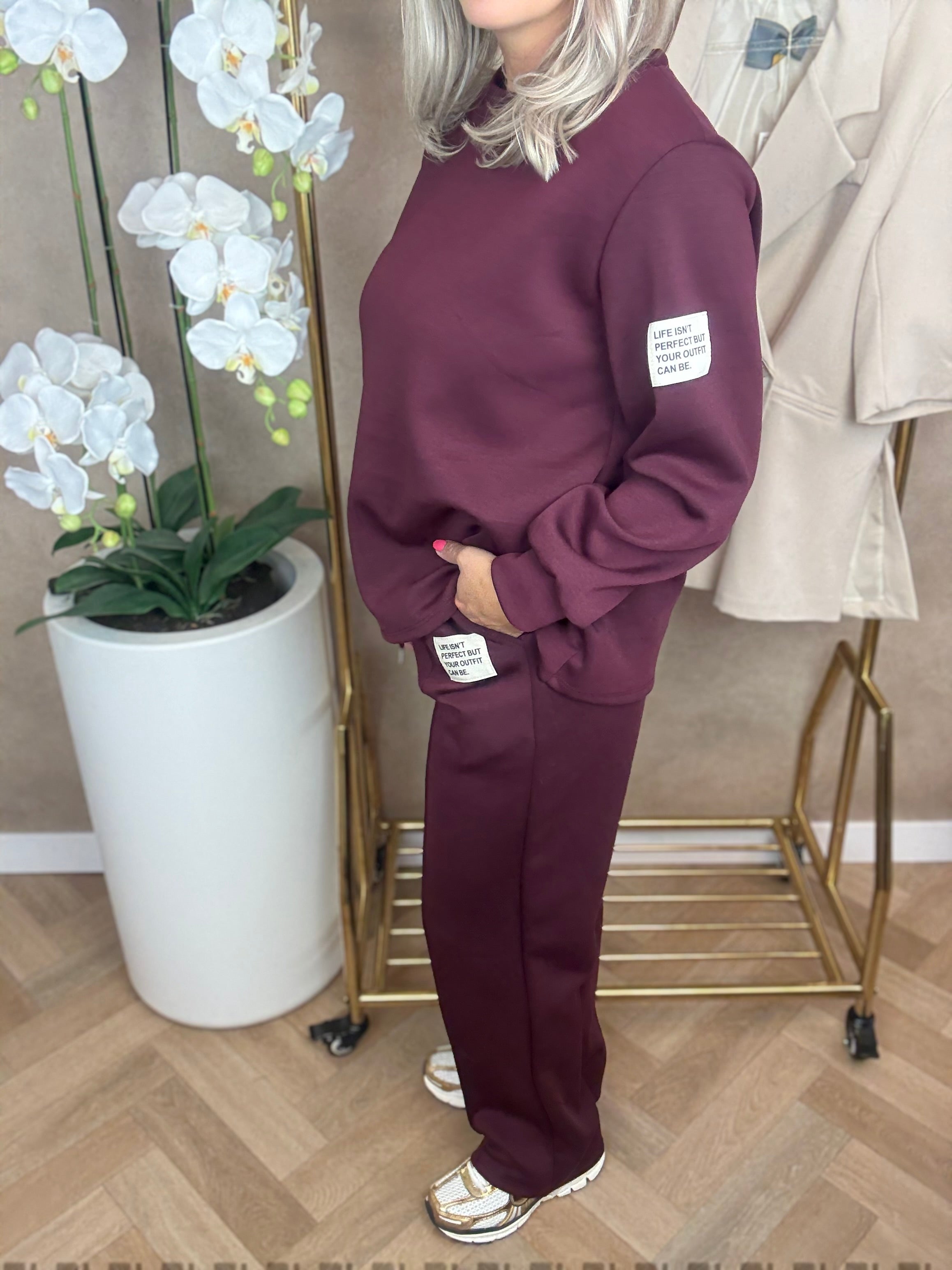Set | Joggingpak lange mouw | bordeaux rood