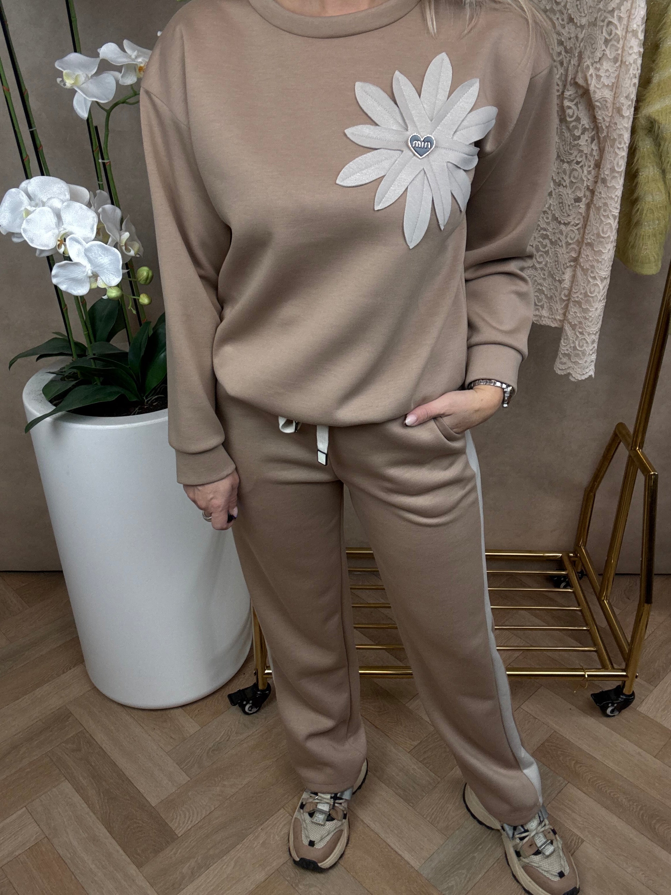 2-Delige set | Bloem | Beige