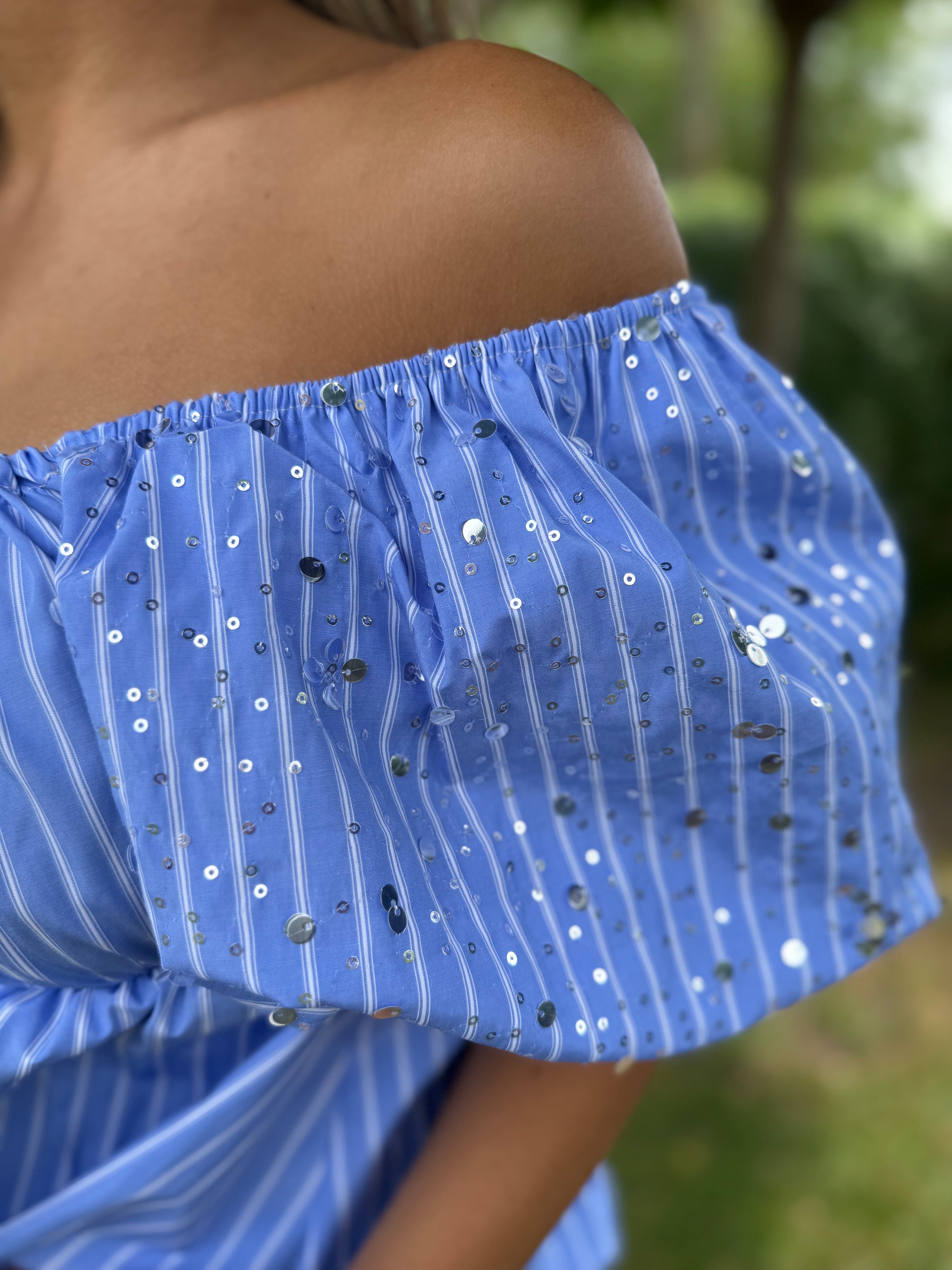 Off-shoulder | Top | Blauw