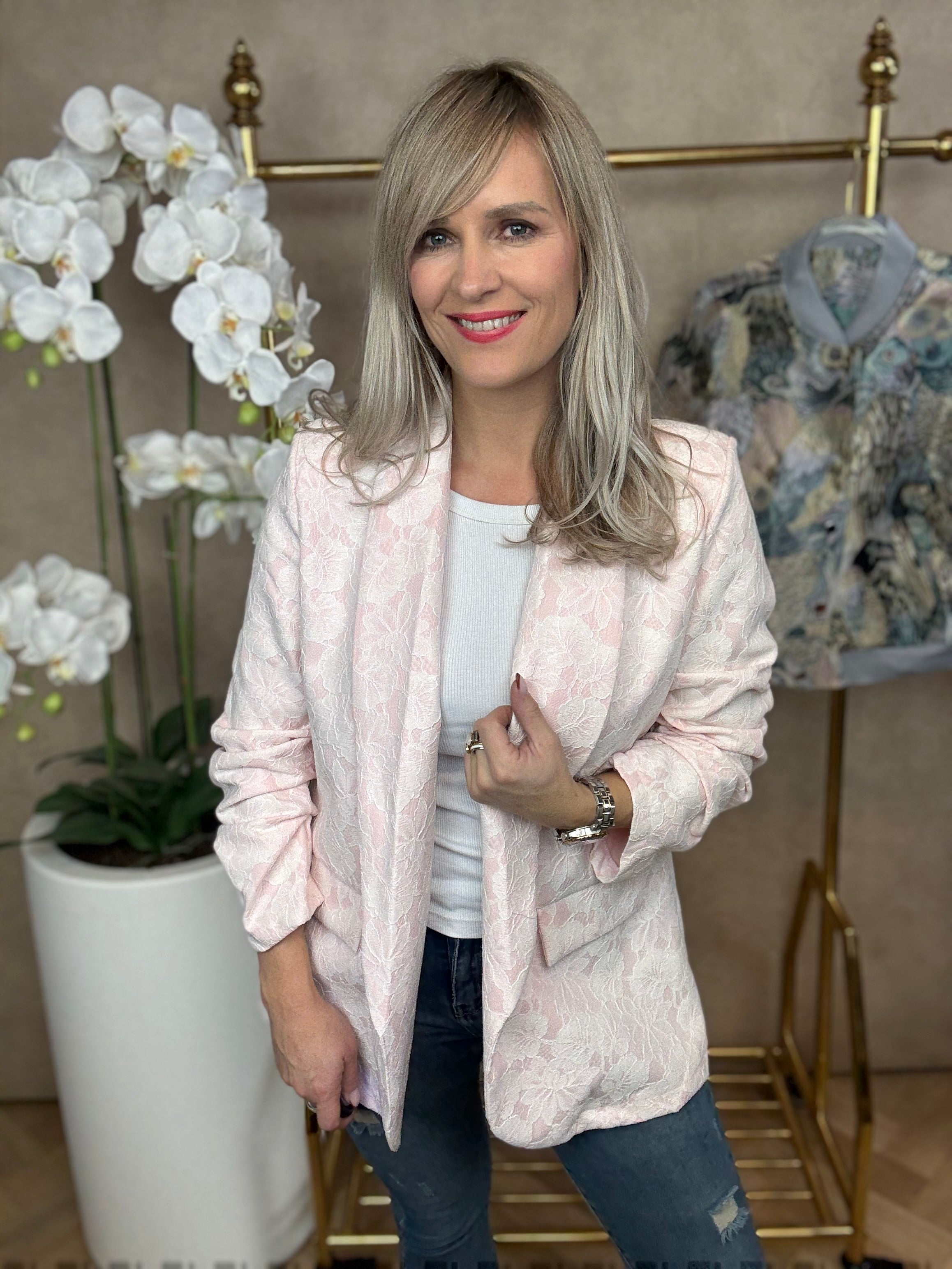 Blazer | Kant Bloem | Roze