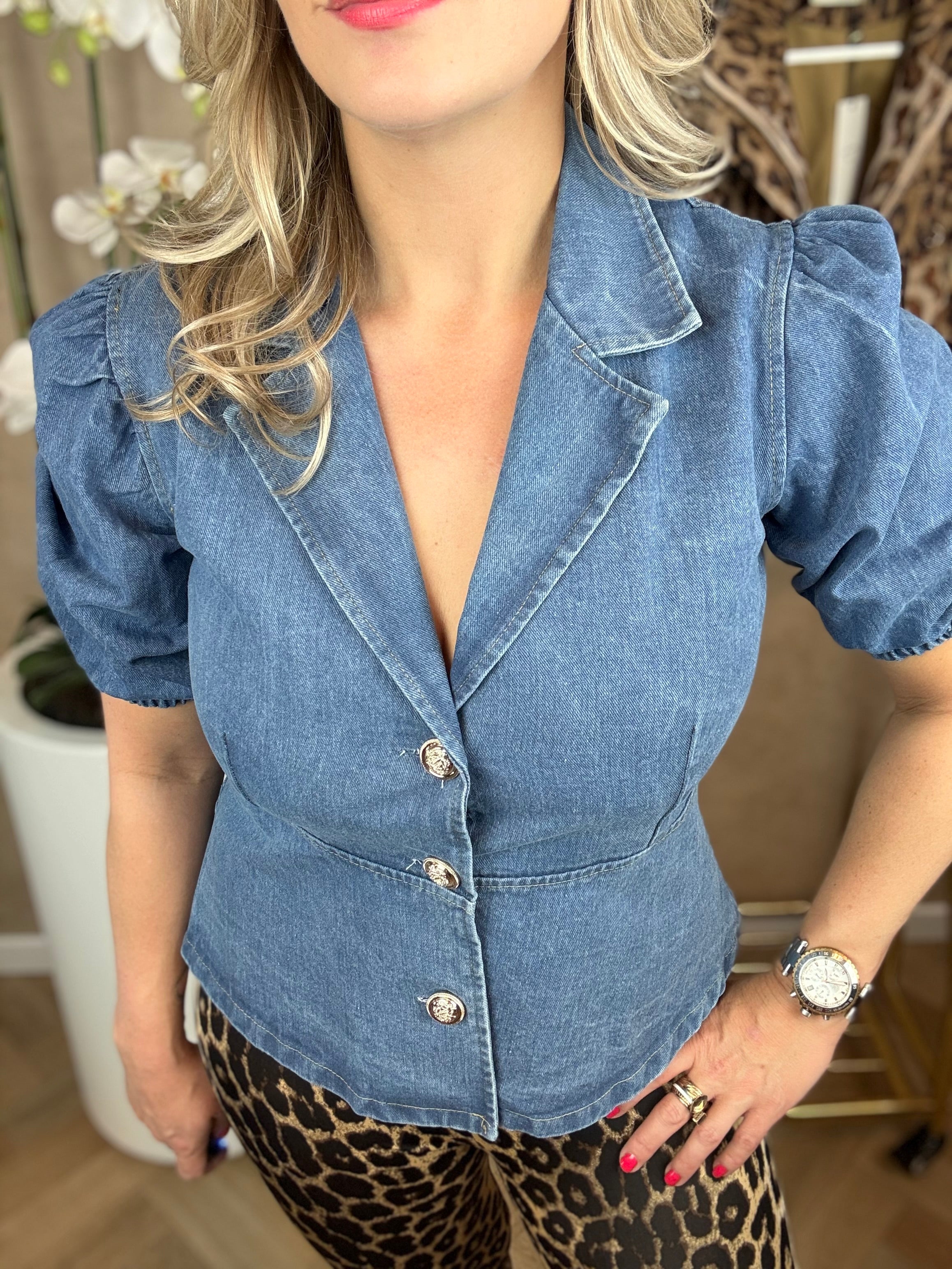 Blouse | Spijker | Blauw
