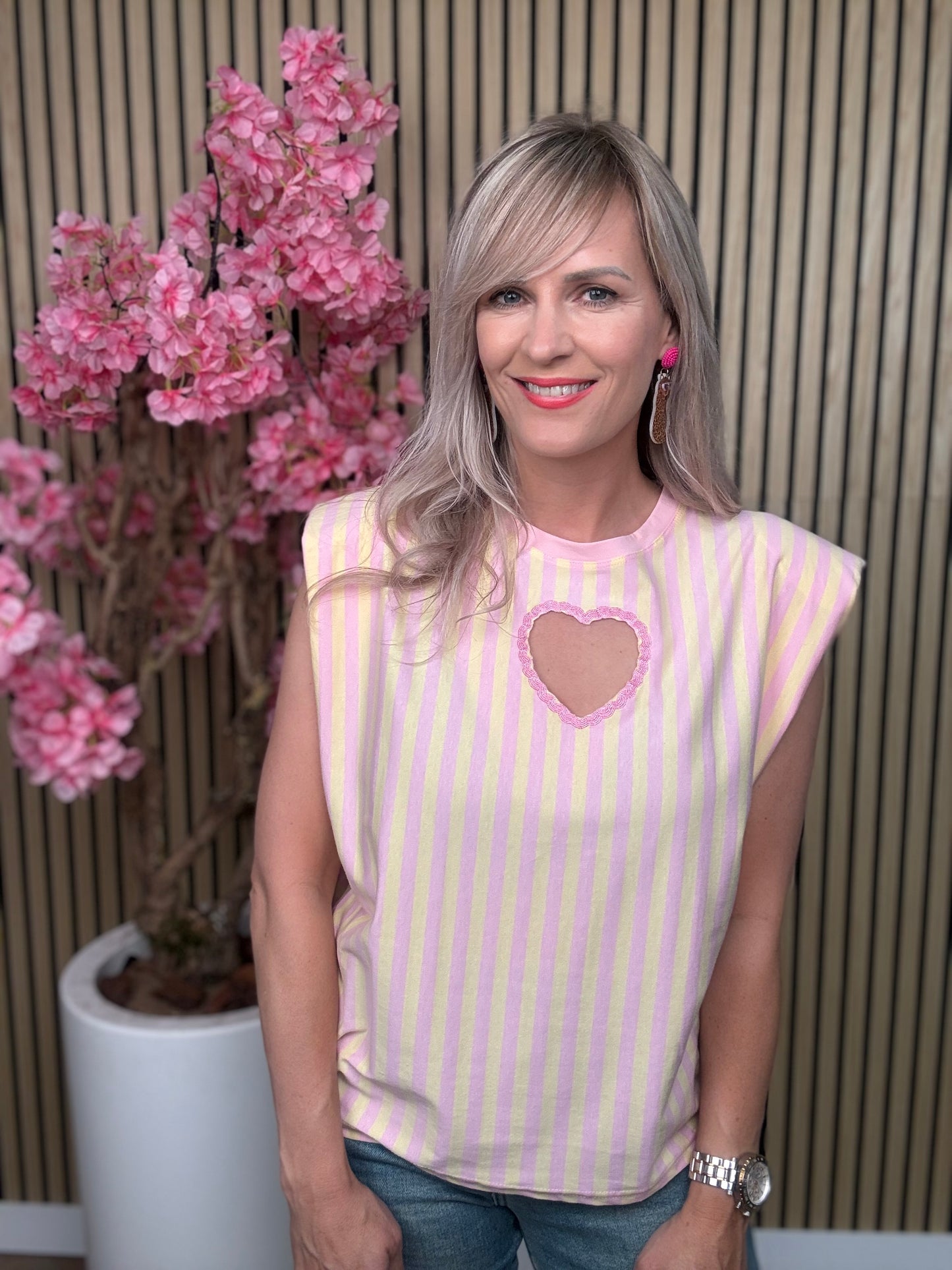 Top | Geel en roze | Hartje
