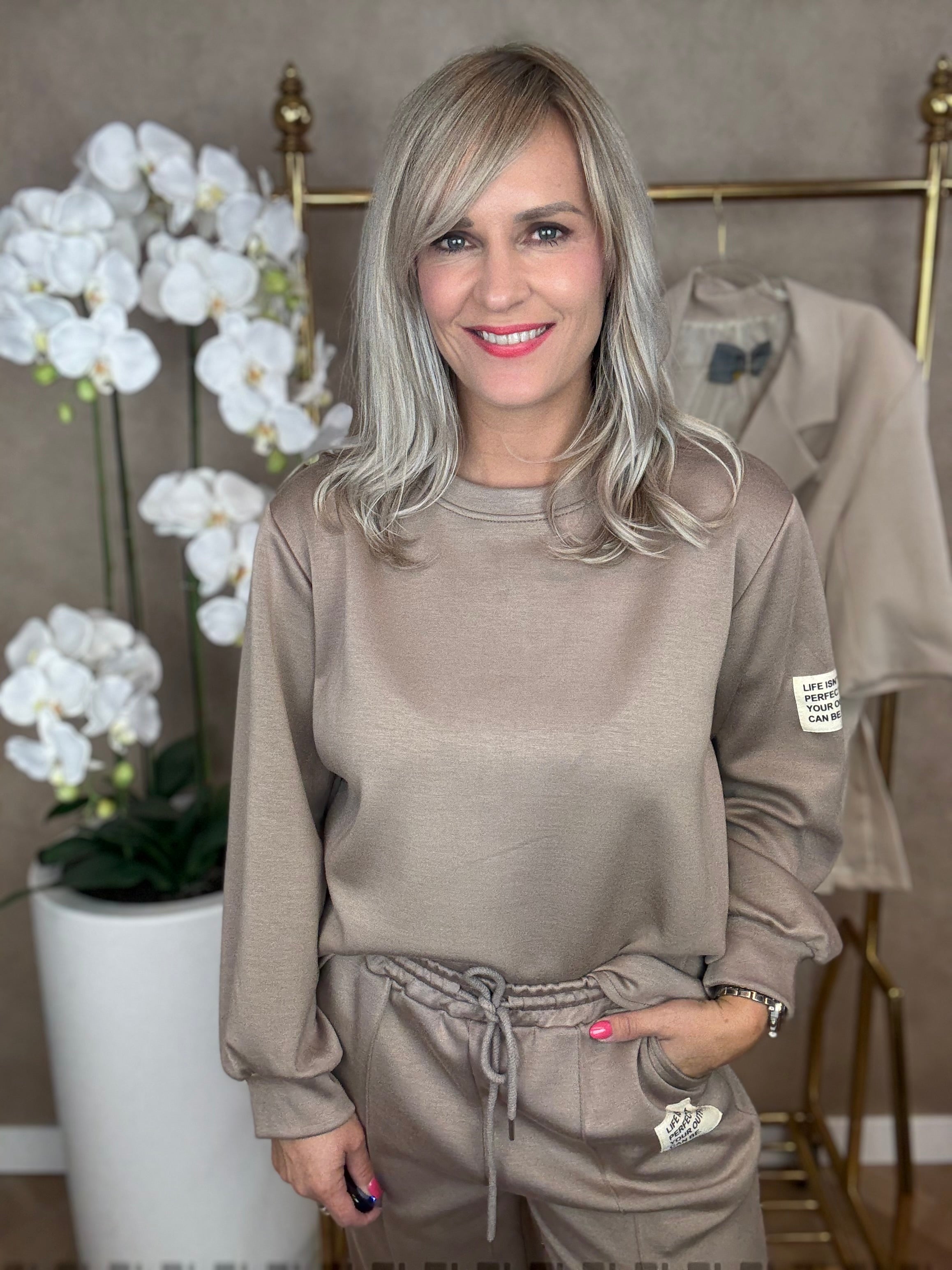 Set | Joggingpak lange mouw | Taupe