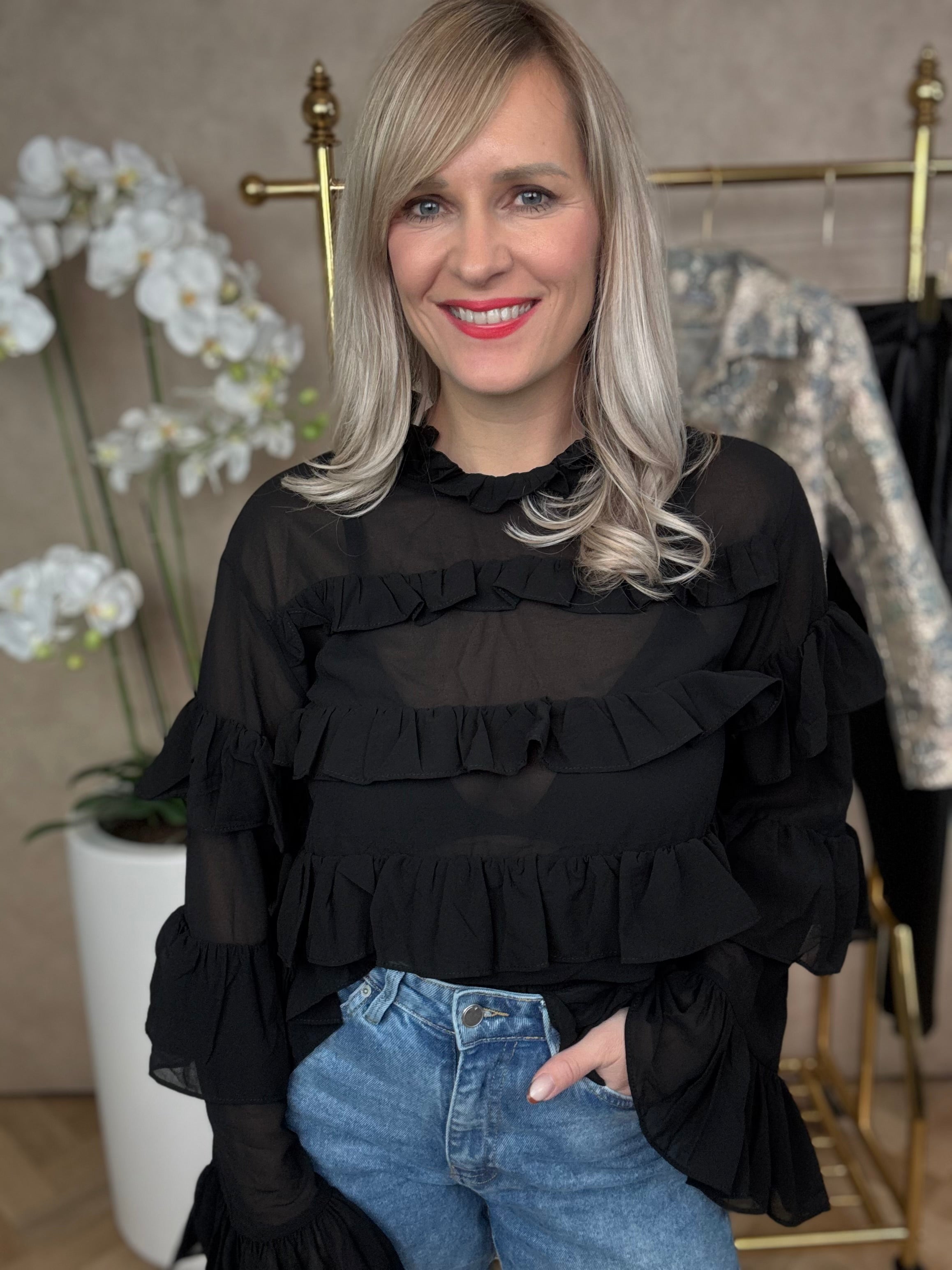 Top | Ruches | Zwart