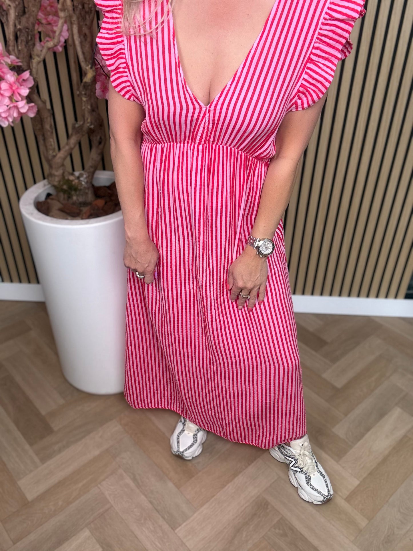 Jurk | Roze-rood | Lang