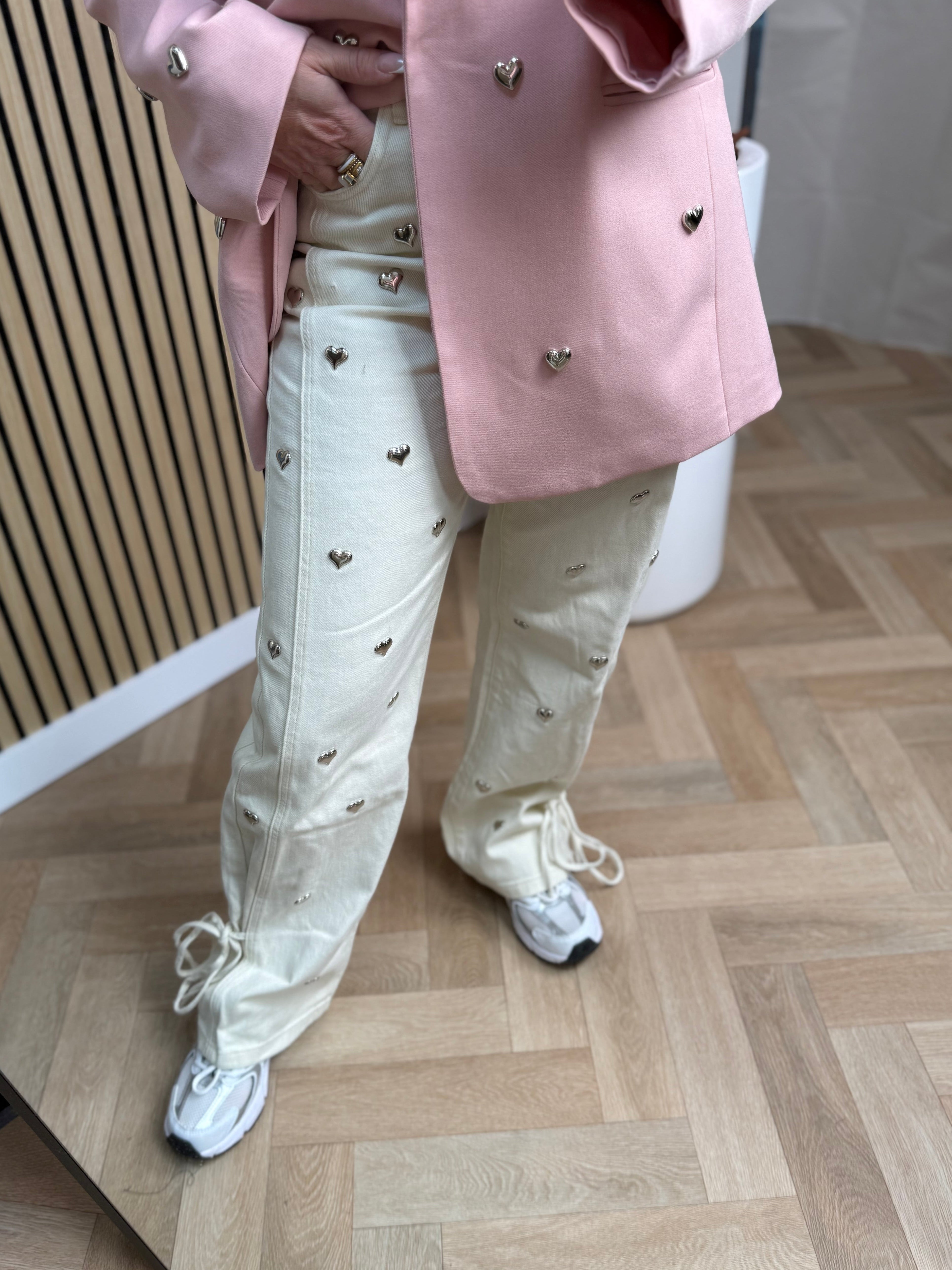 Jeans | Hartjes | Gebroken wit