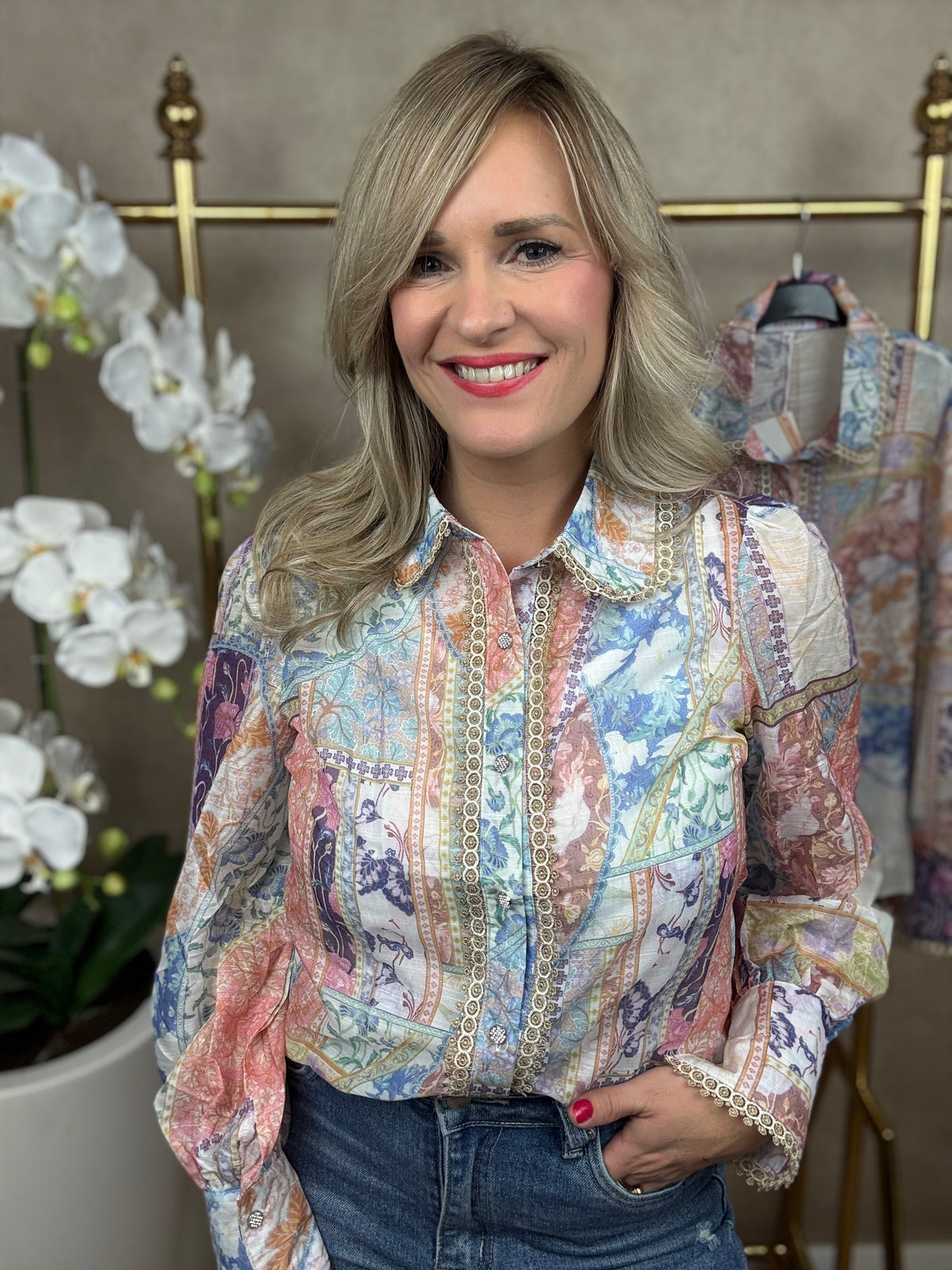 Bluse | Lola | Blau Lila