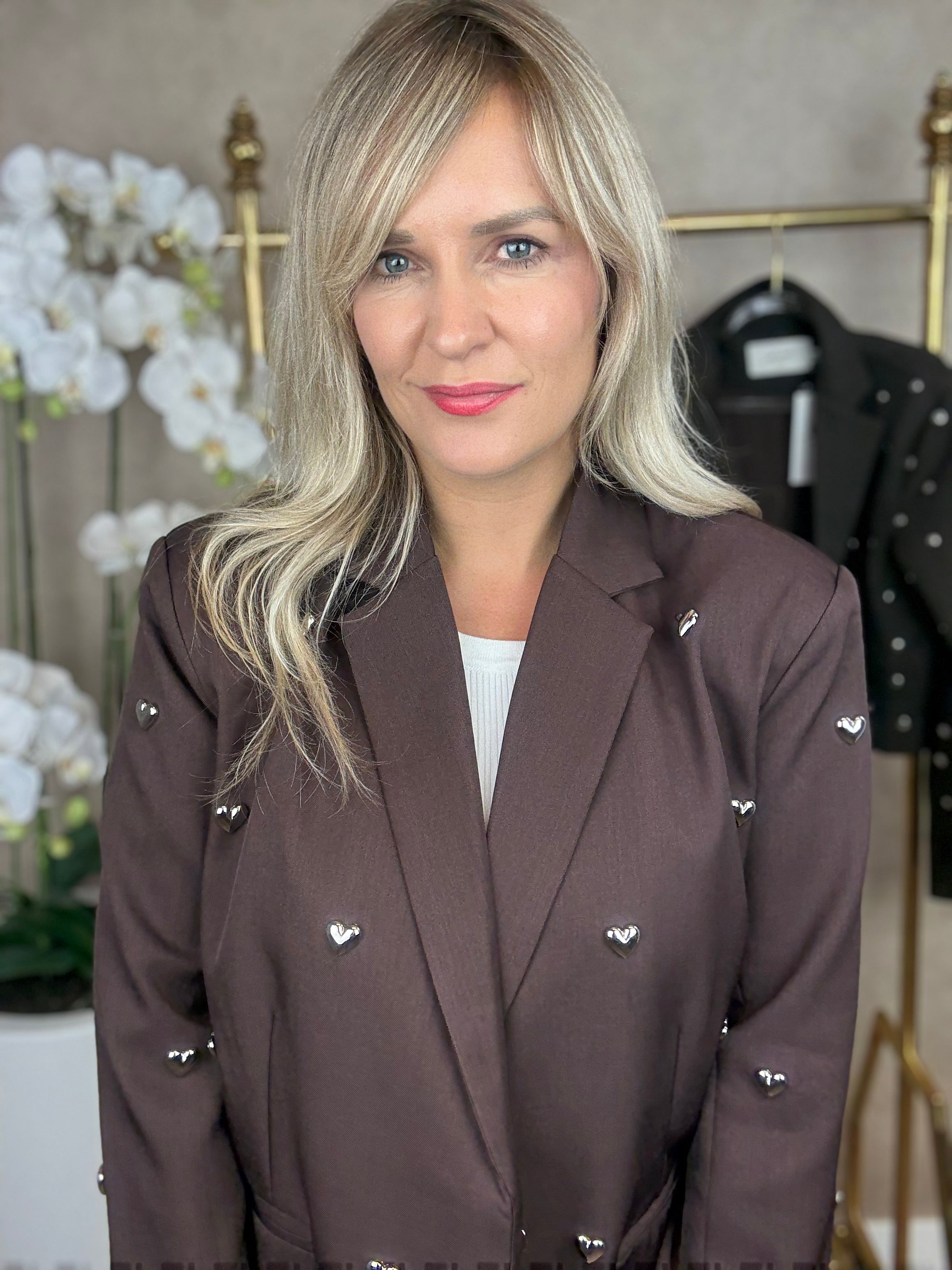 Blazer | Hartjes | Bruin