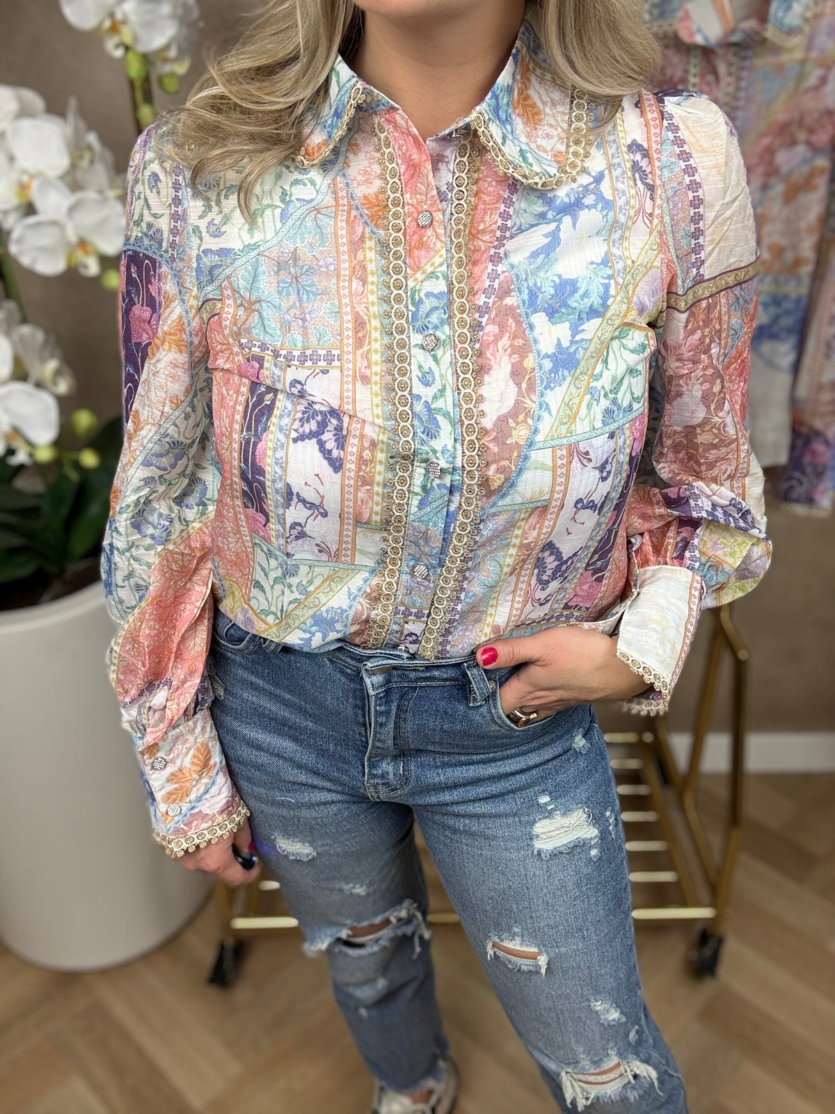Bluse | Lola | Blau Lila