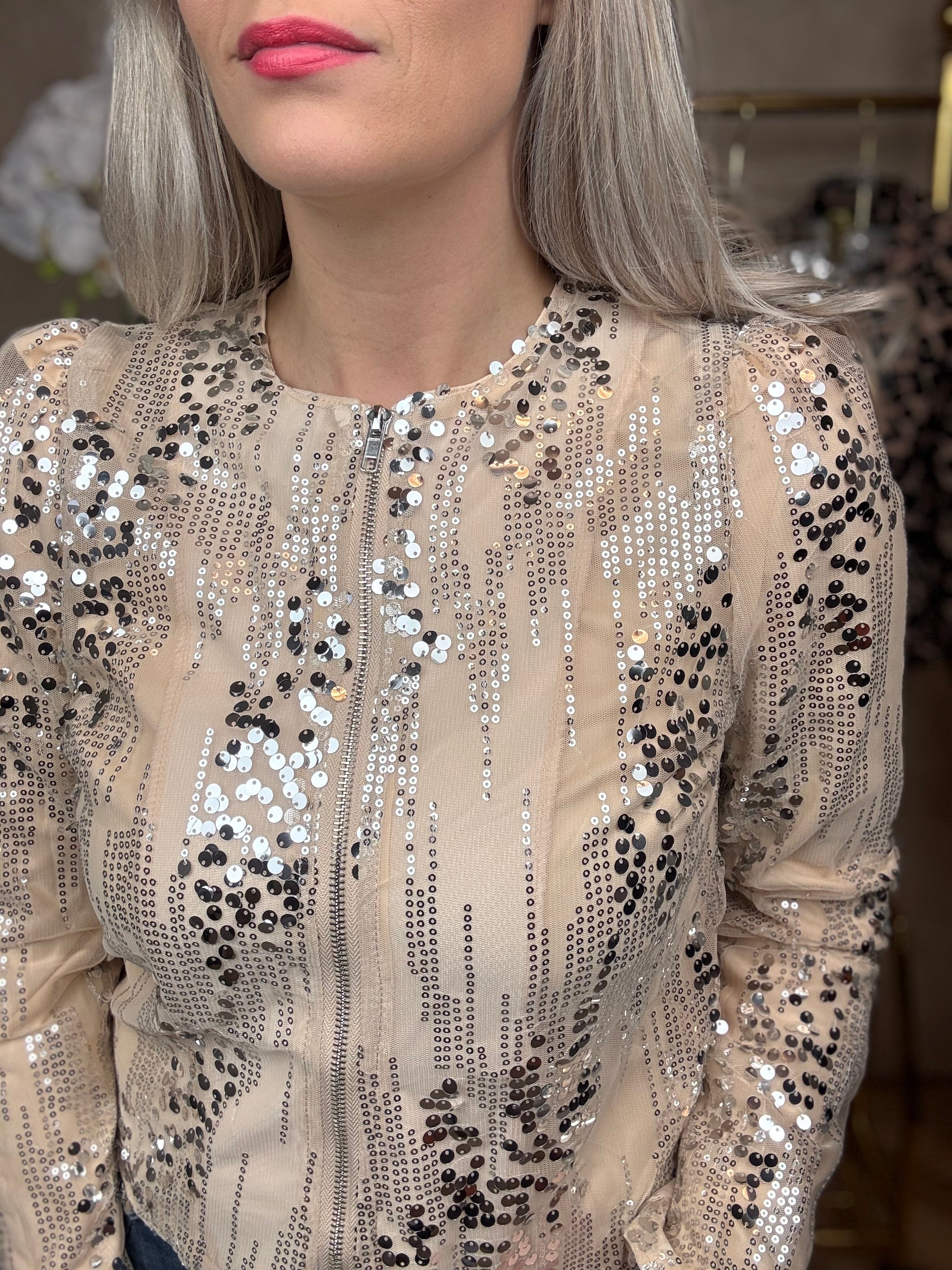 Jasje | pailetten | Beige