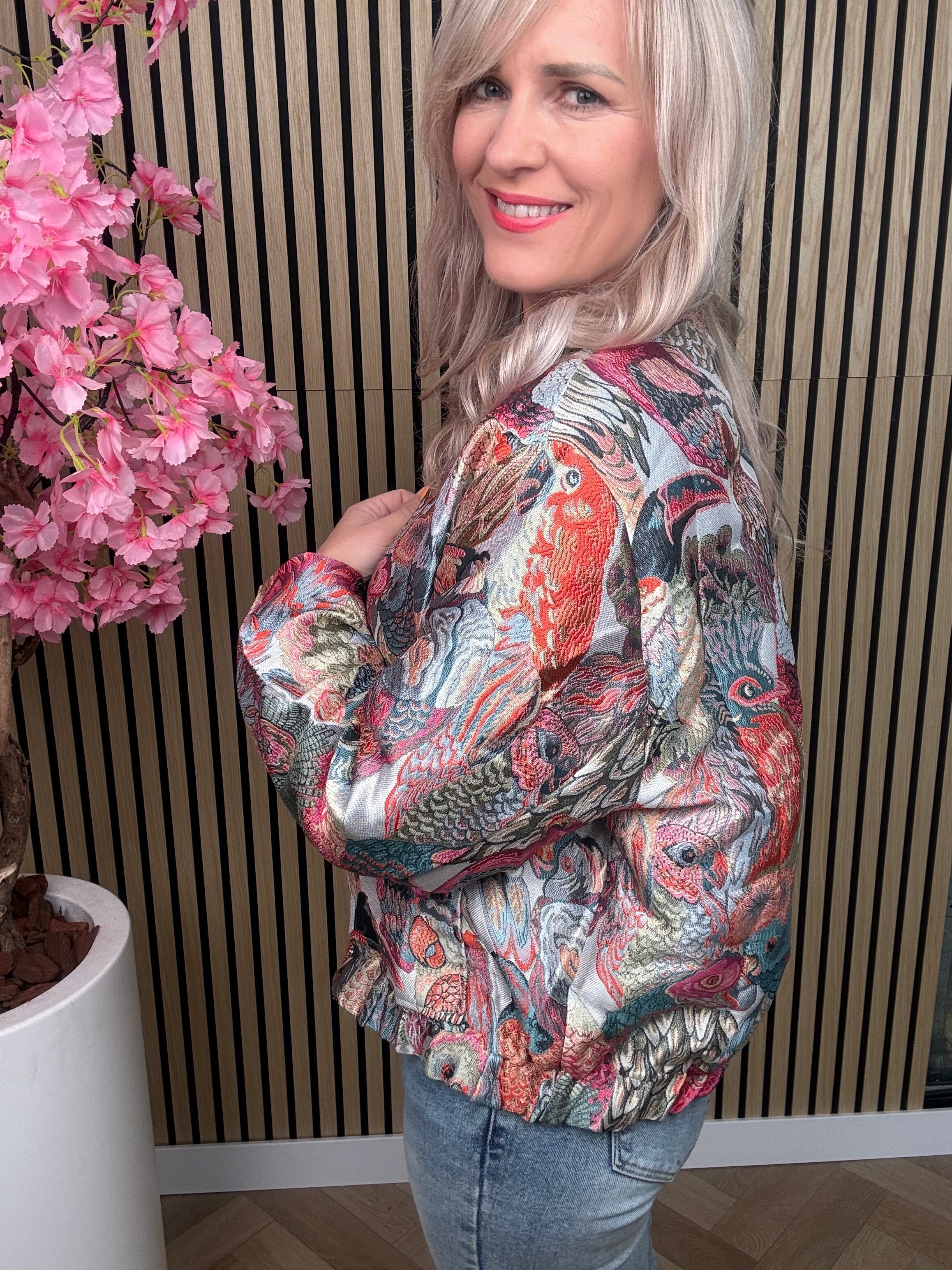 Bomberjack | Vogelprint | Oversized