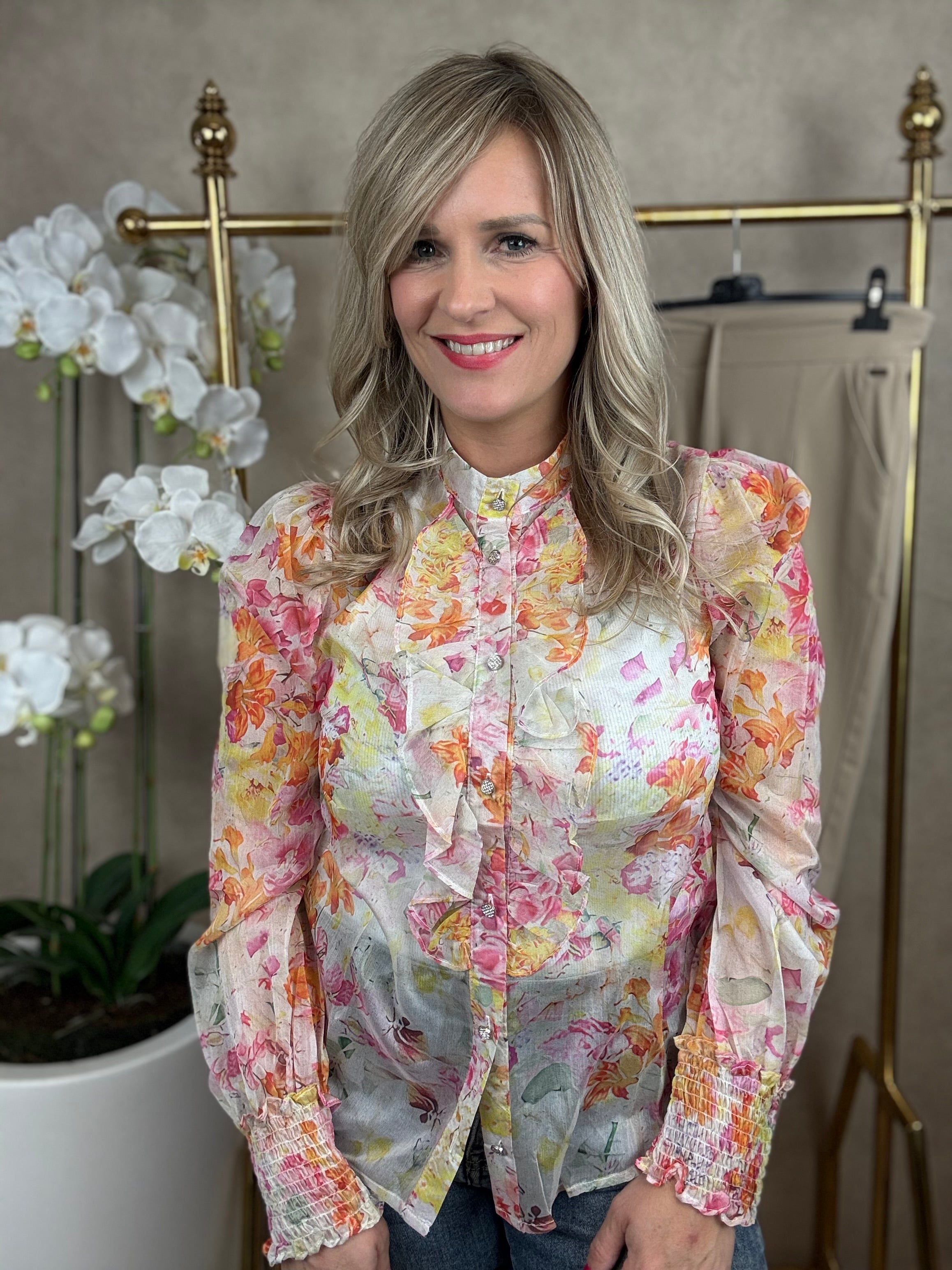 Blouse | Amaya | Roze oranje