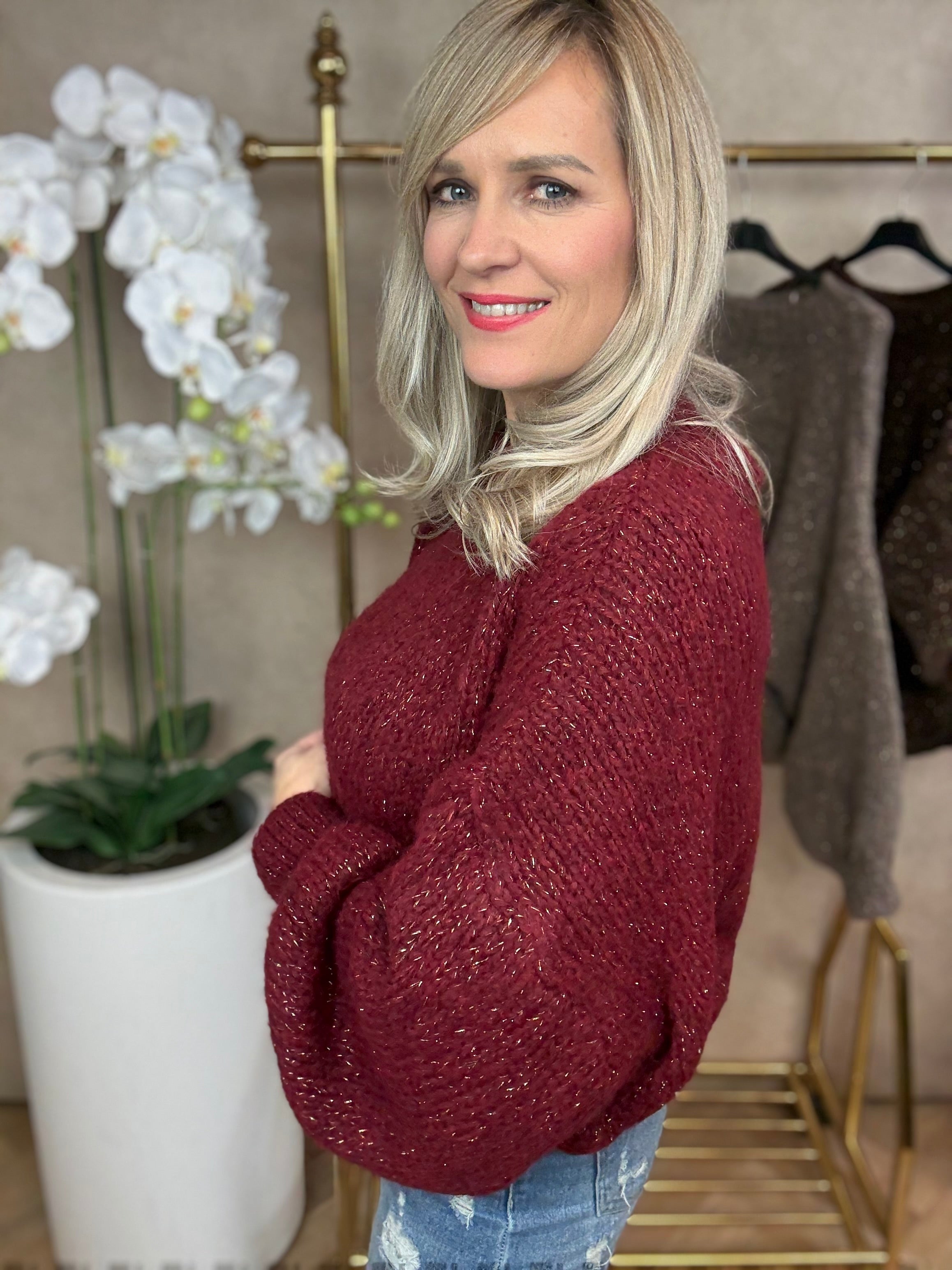 Trui | Ambika gebreid | Bordeaux