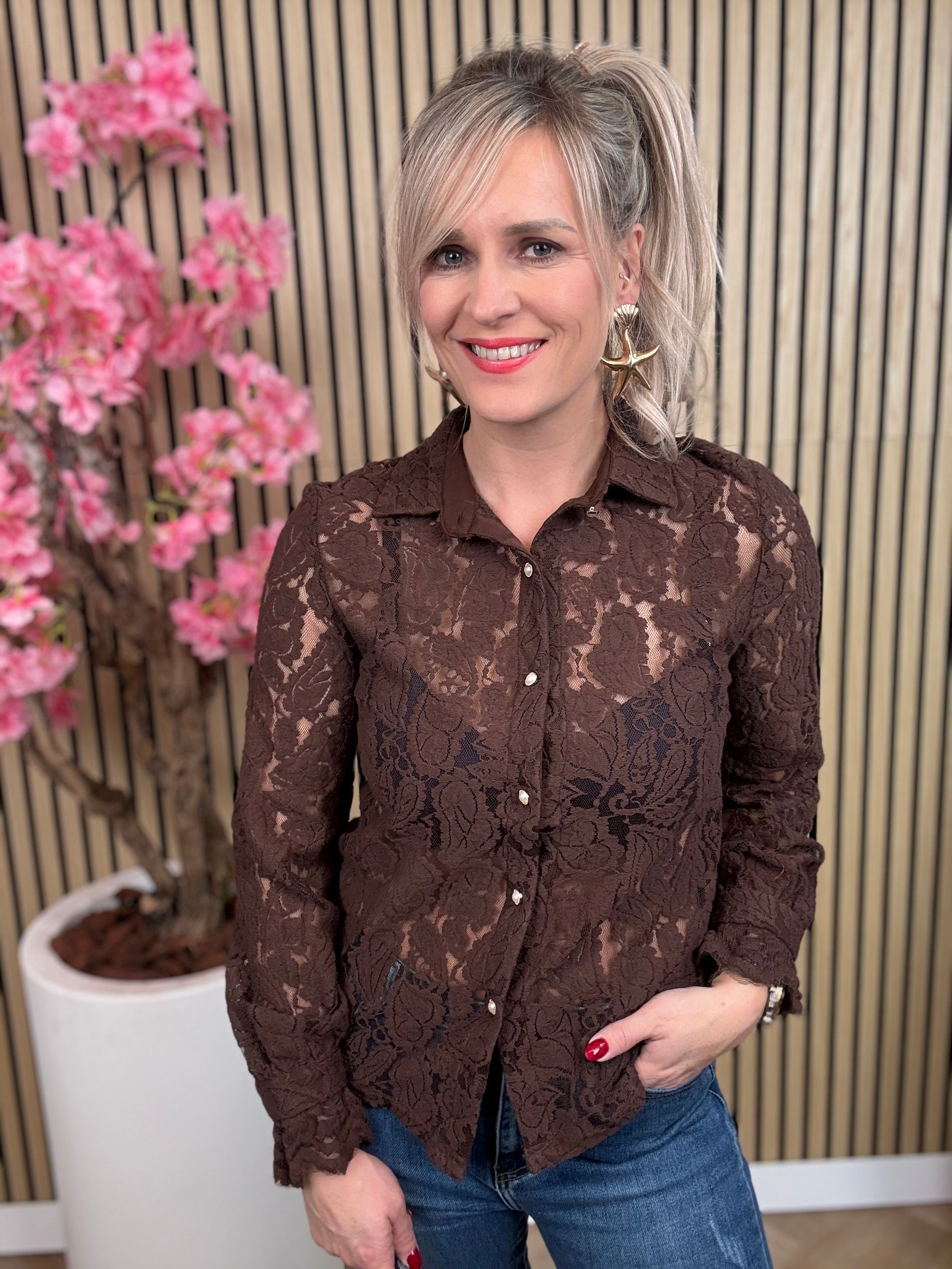 Blouse | Kant | Bruin