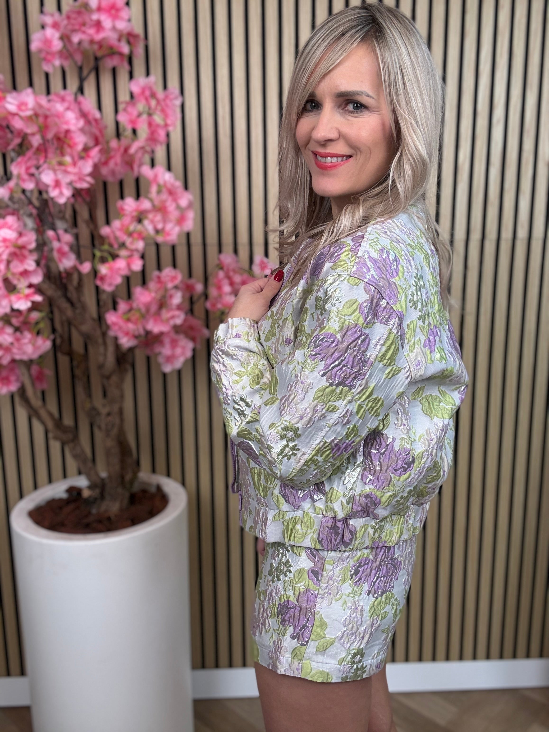 Bomber | Flower| Paars-Groen