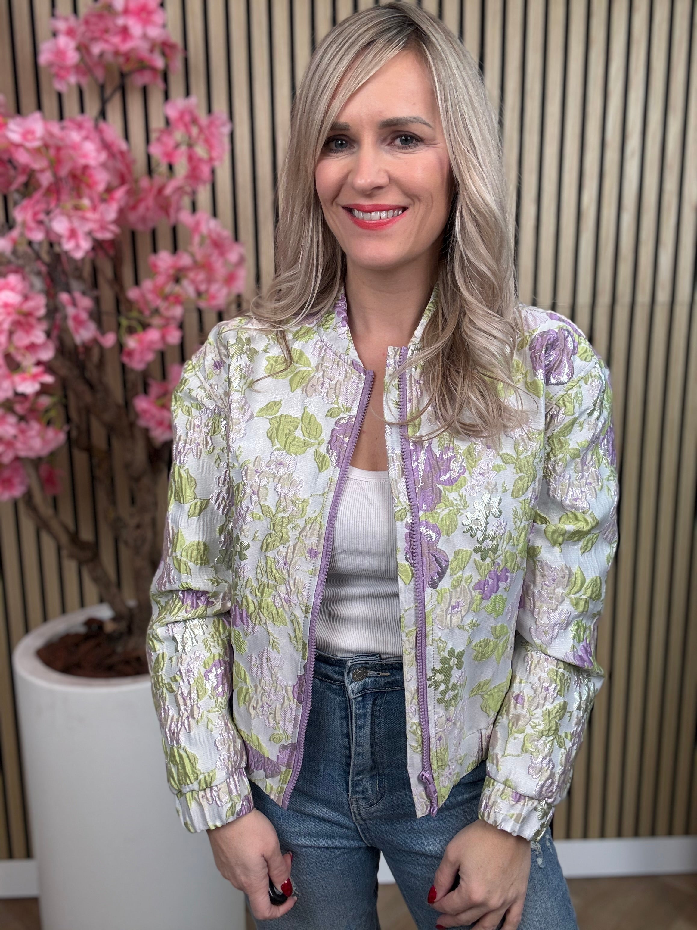 Bomber | Flower| Paars-Groen