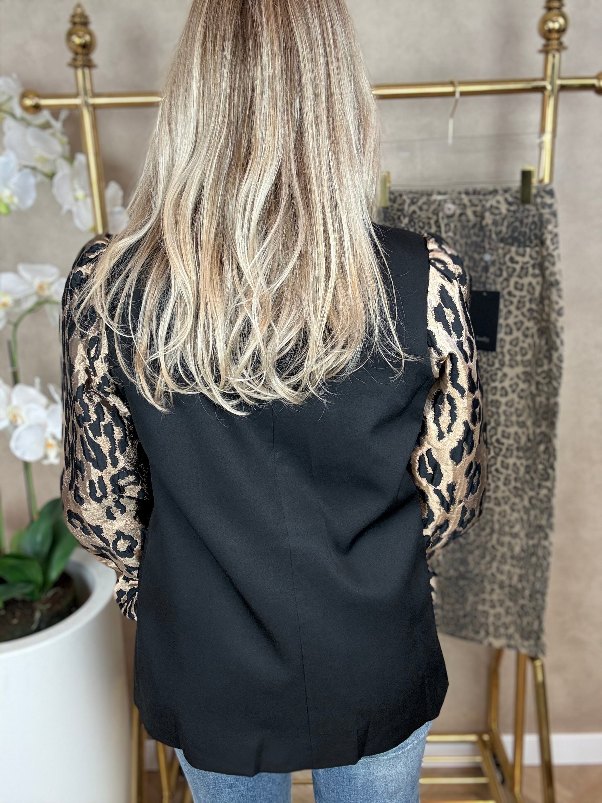 Blazer | Pantermouwen | Zwart