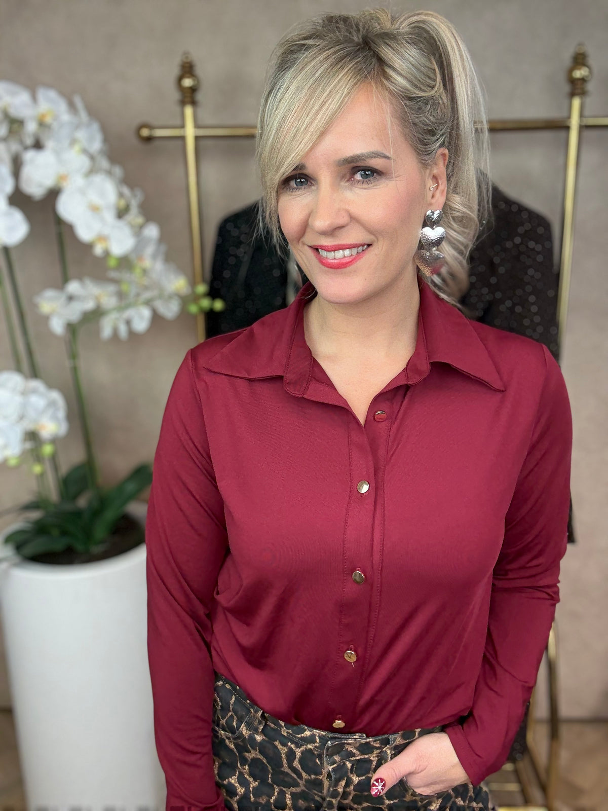 Bluse | Celine | Bordeaux