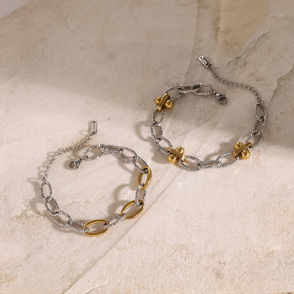 Armband | Schakel | Zilver-goud