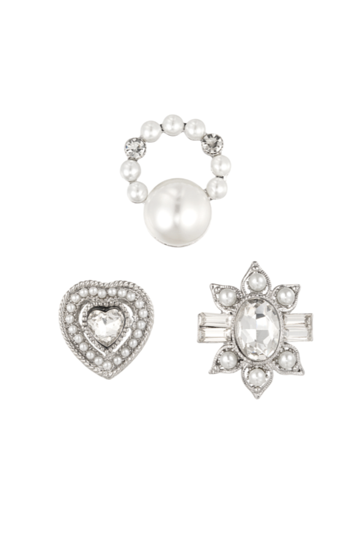 Glow brooches - wit zilver