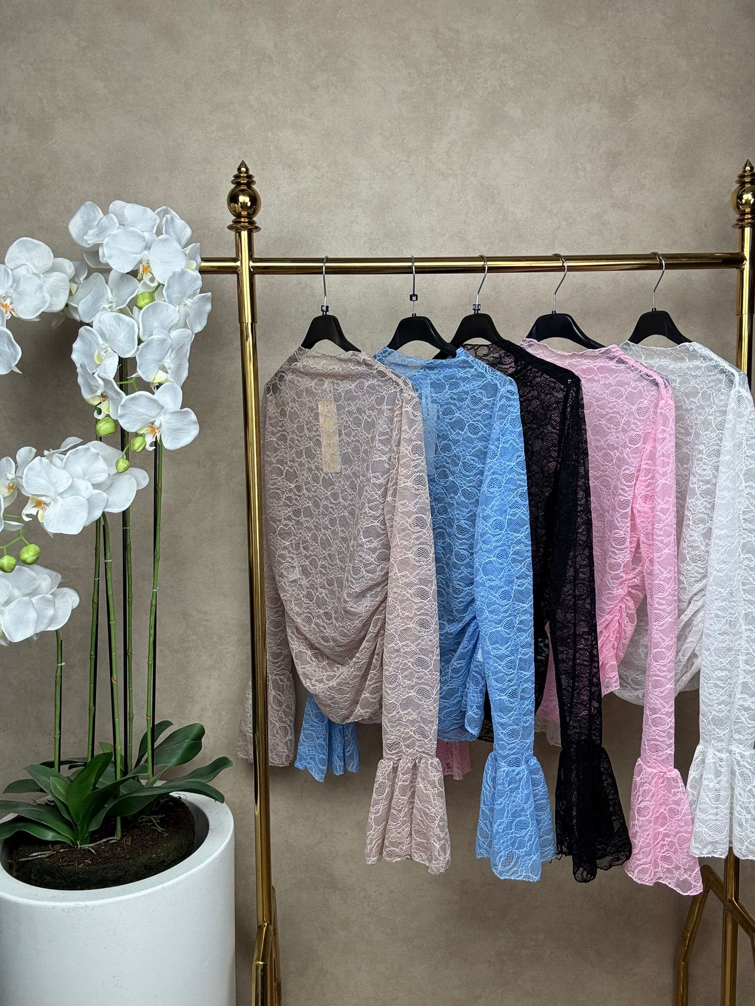 Top | Kant met plooi | Blauw