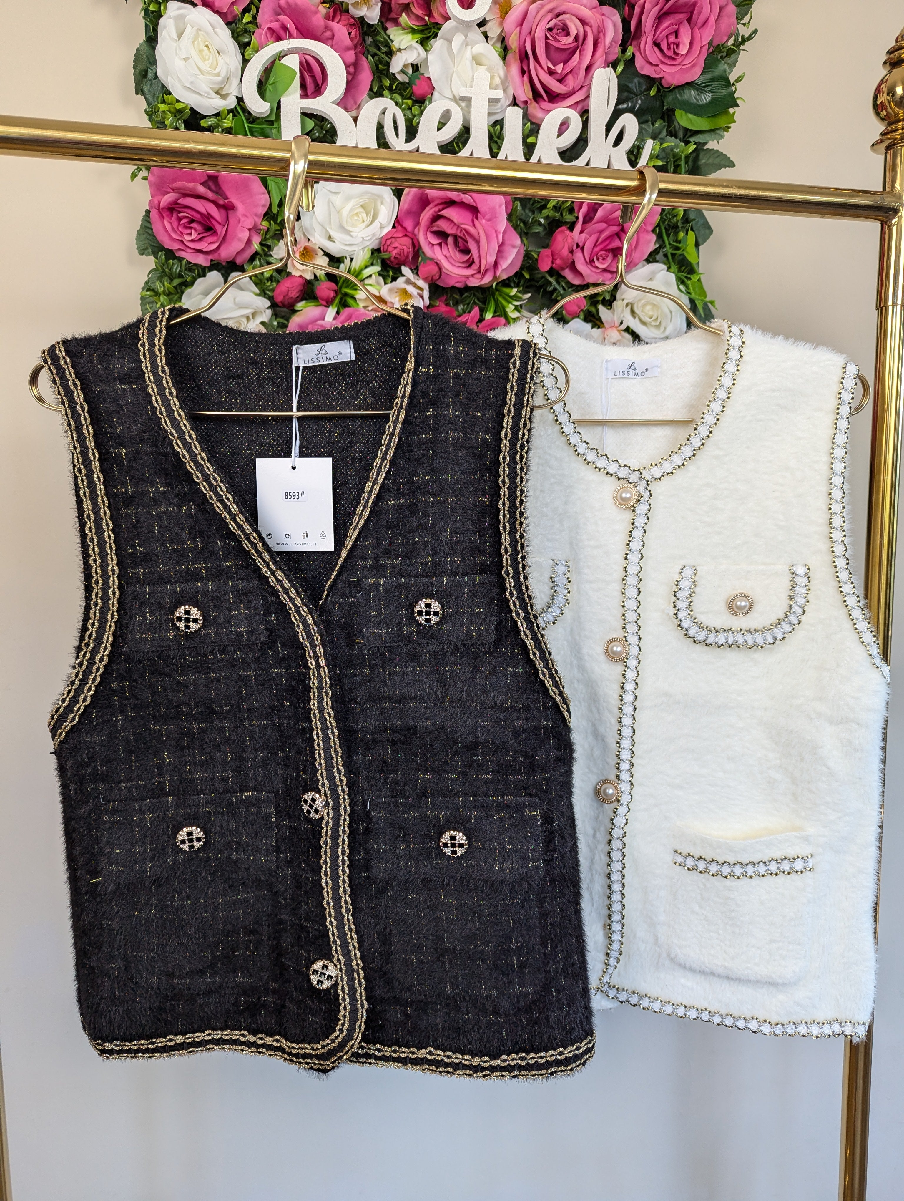 Gilet | Glamour | Zwart
