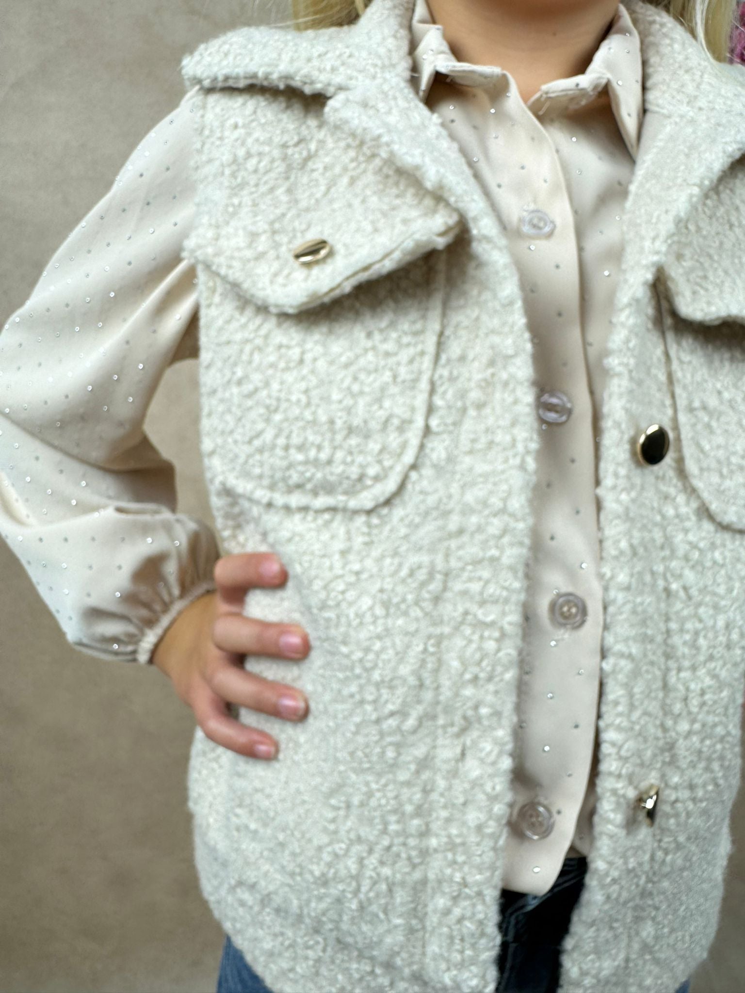 Teddy | Gilet | Beige