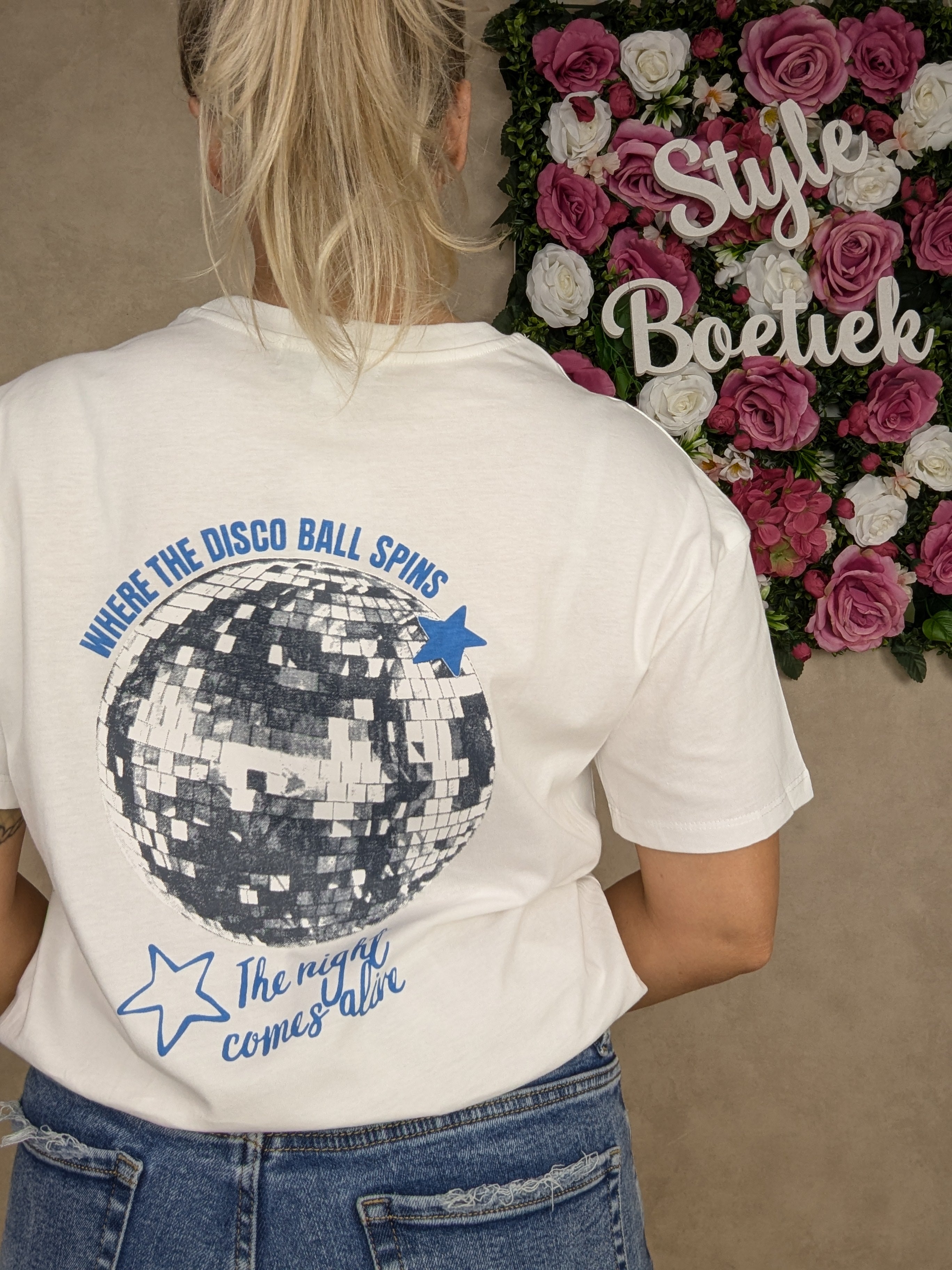 T-shirt | Disco Ball | Wit