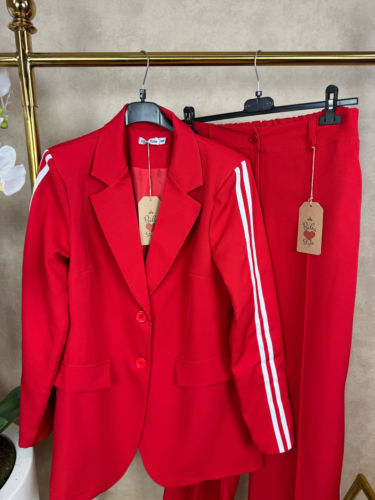 Blazer | Pantalon | Rood