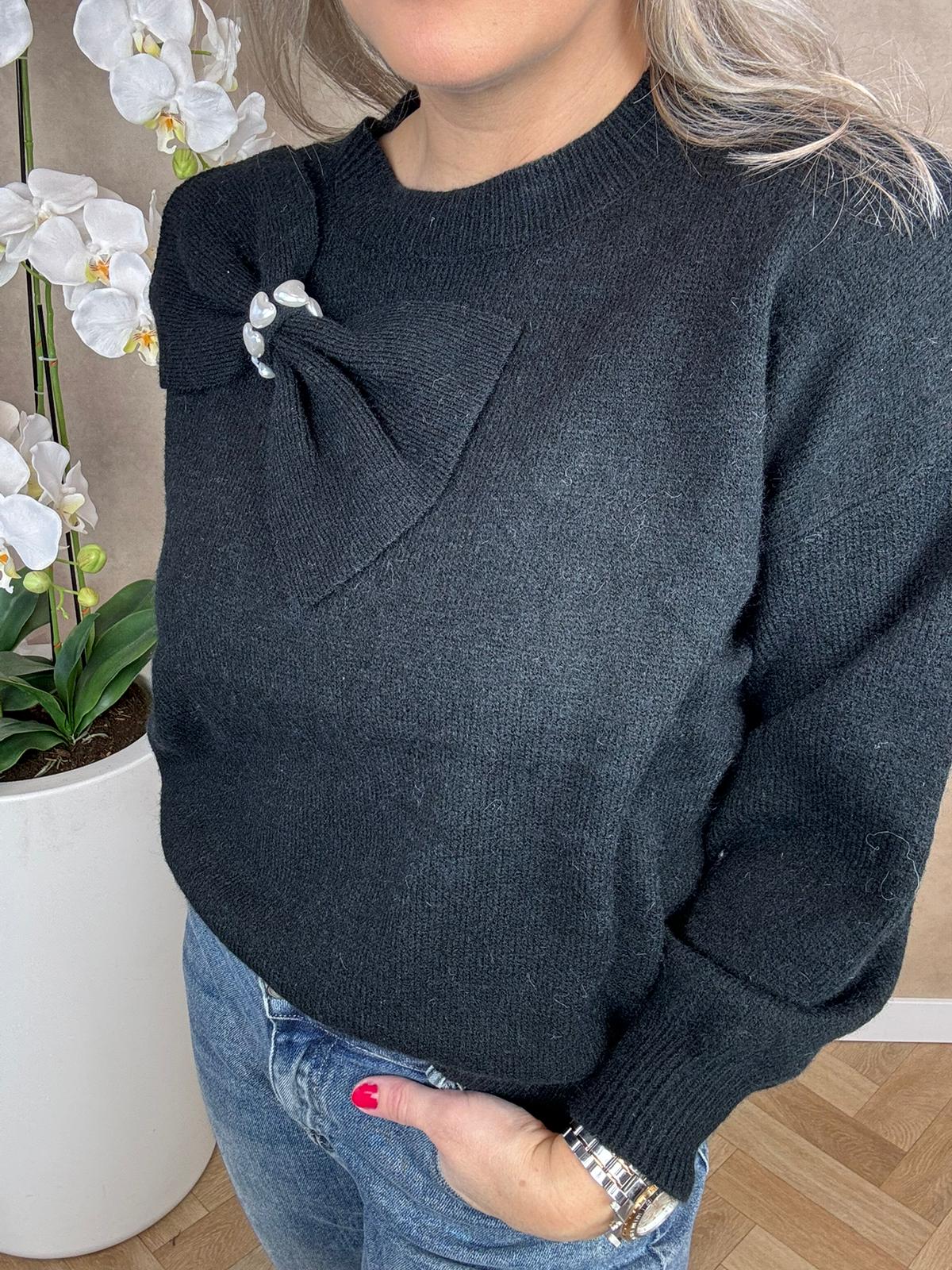 Trui | Floral | Zwart