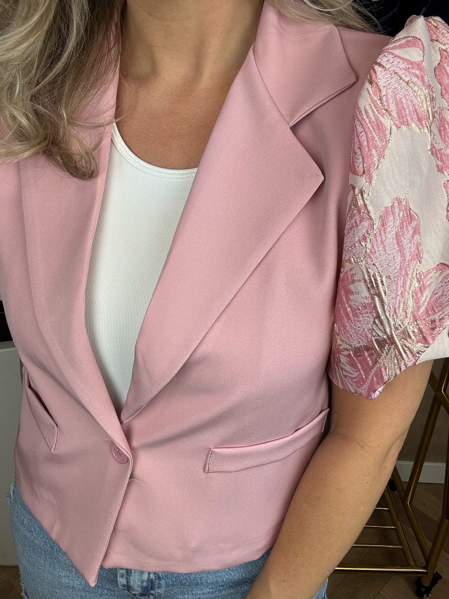 Blazer | Flower | Roze