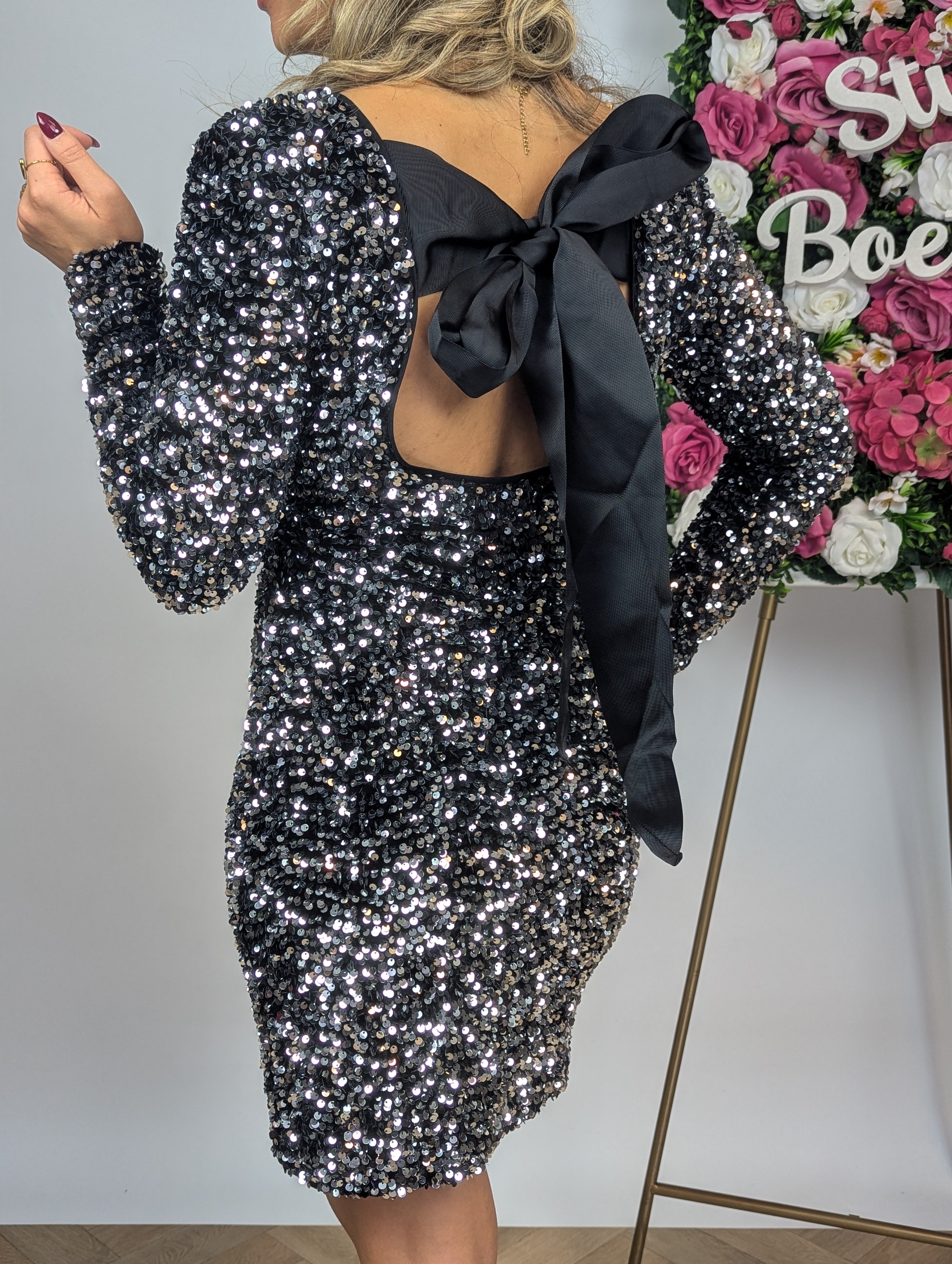 Jurk | Glitter | Zwart