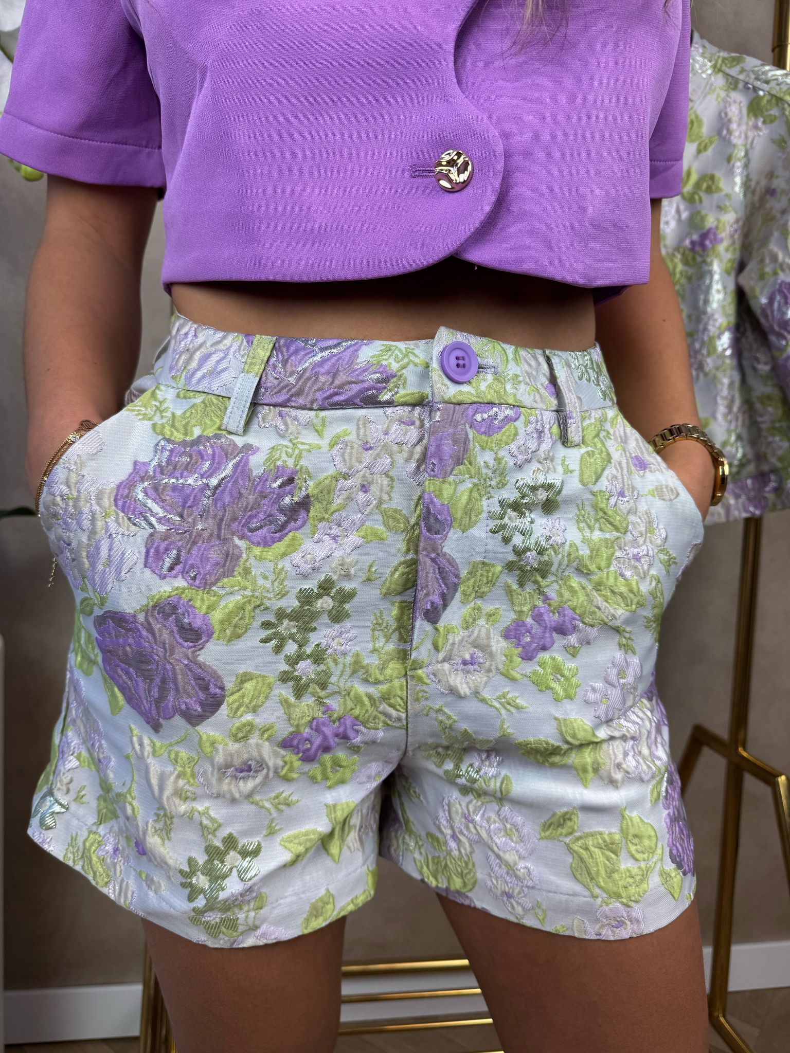 Short| Flower | Paars-Groen