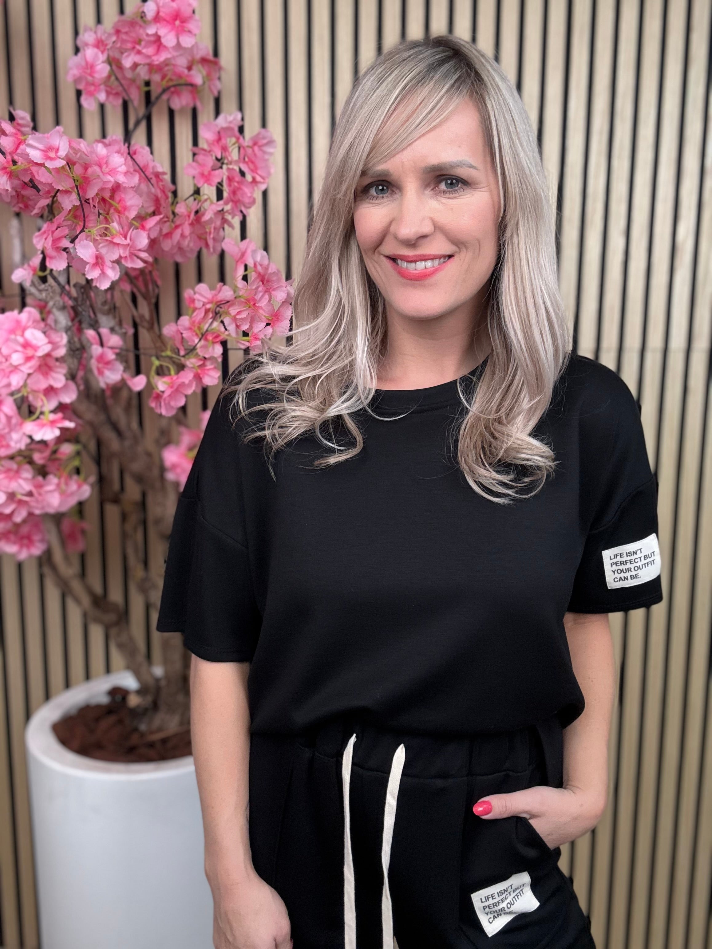 Set | Joggingpak elastiek broekspijp | Zwart