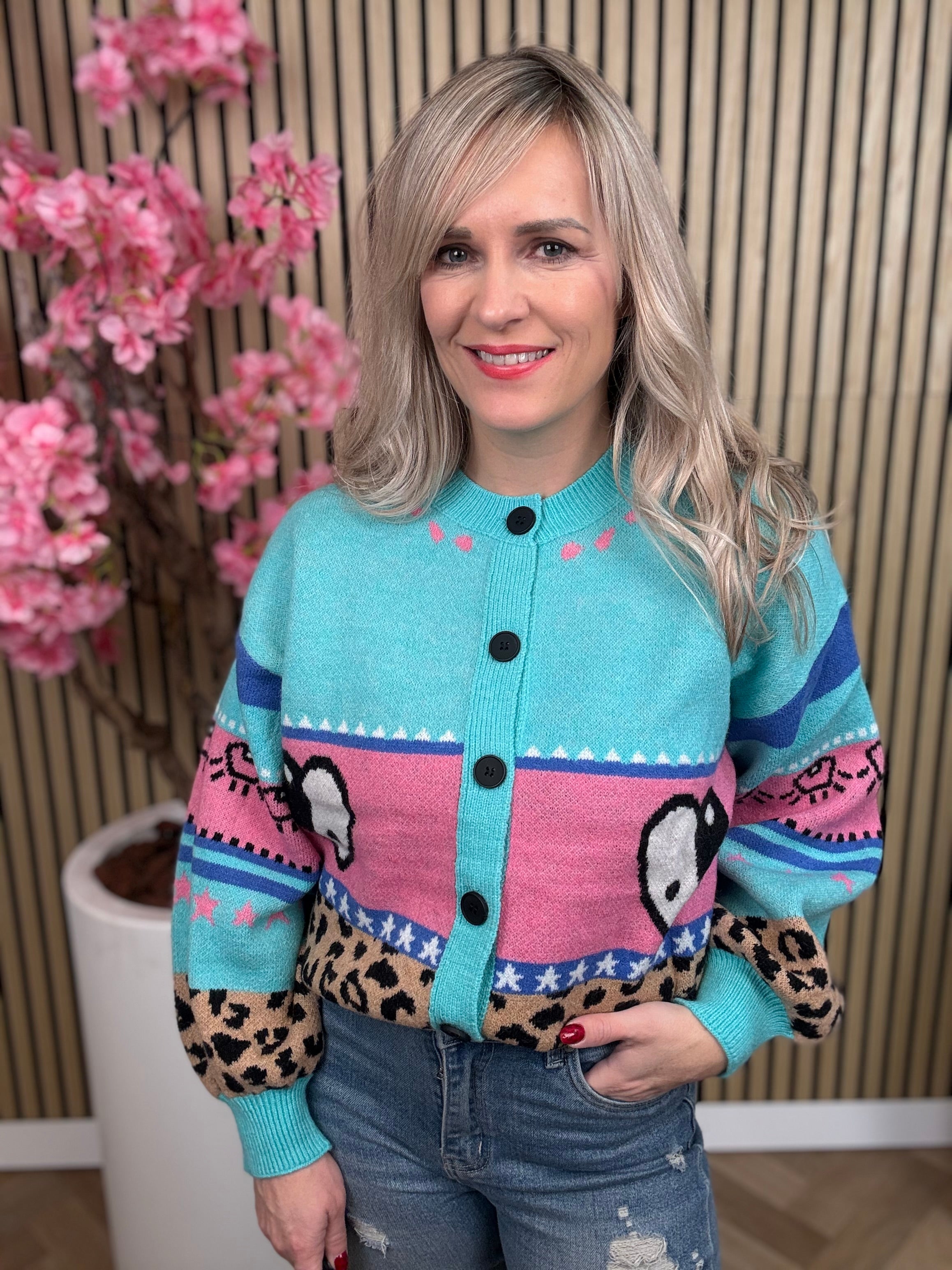 Vest | Lichtblauw| Leopard