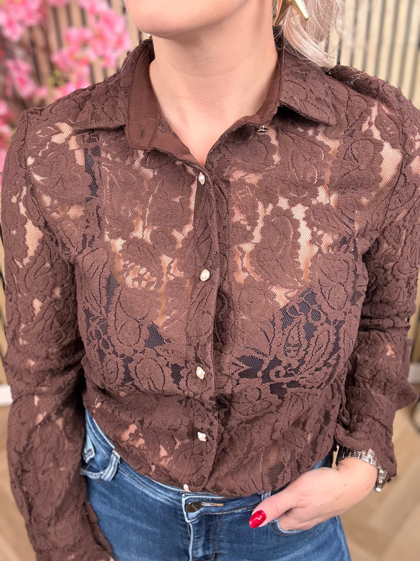 Blouse | Kant | Bruin