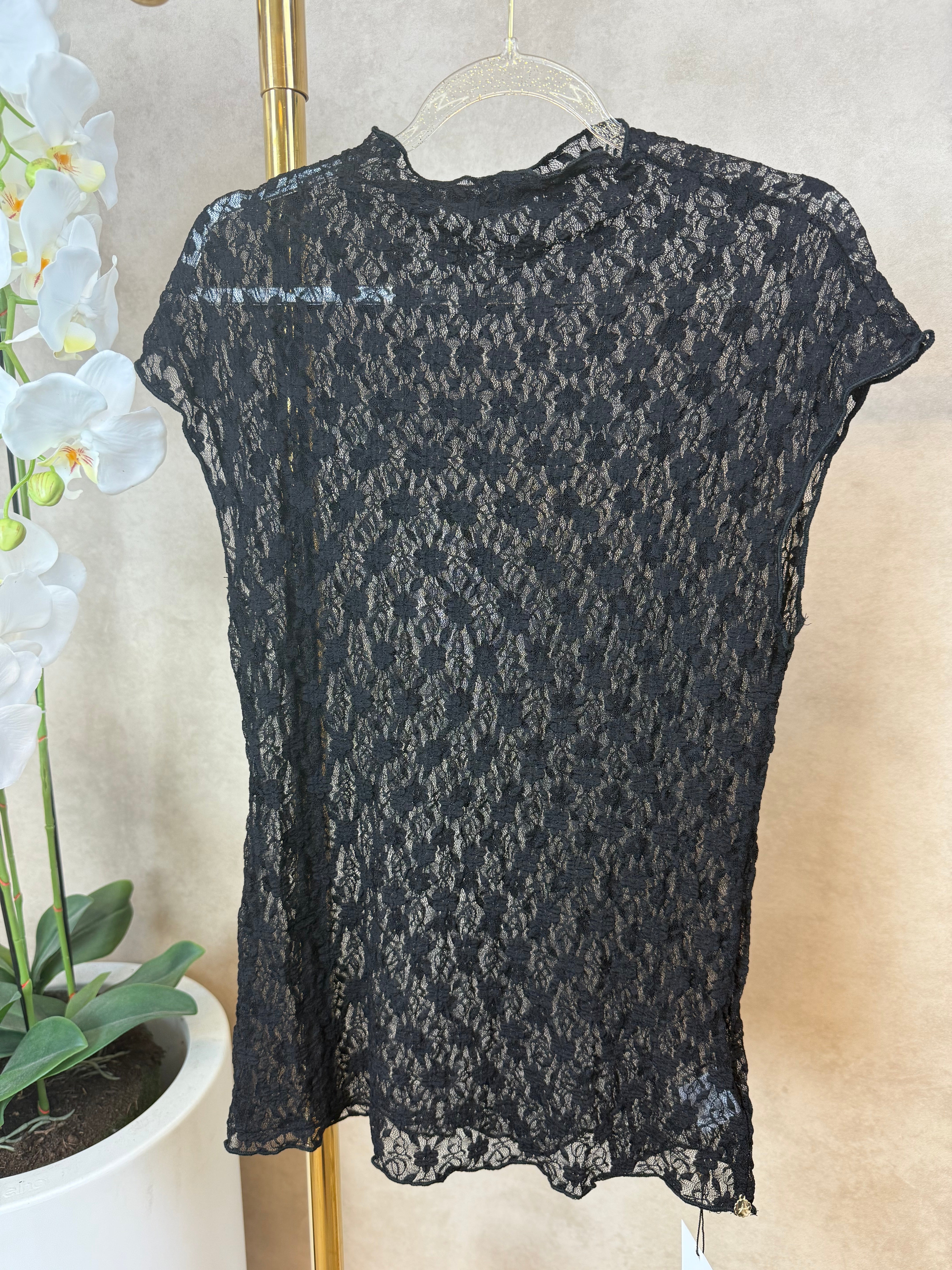 Top | Kant mouwloos | Zwart