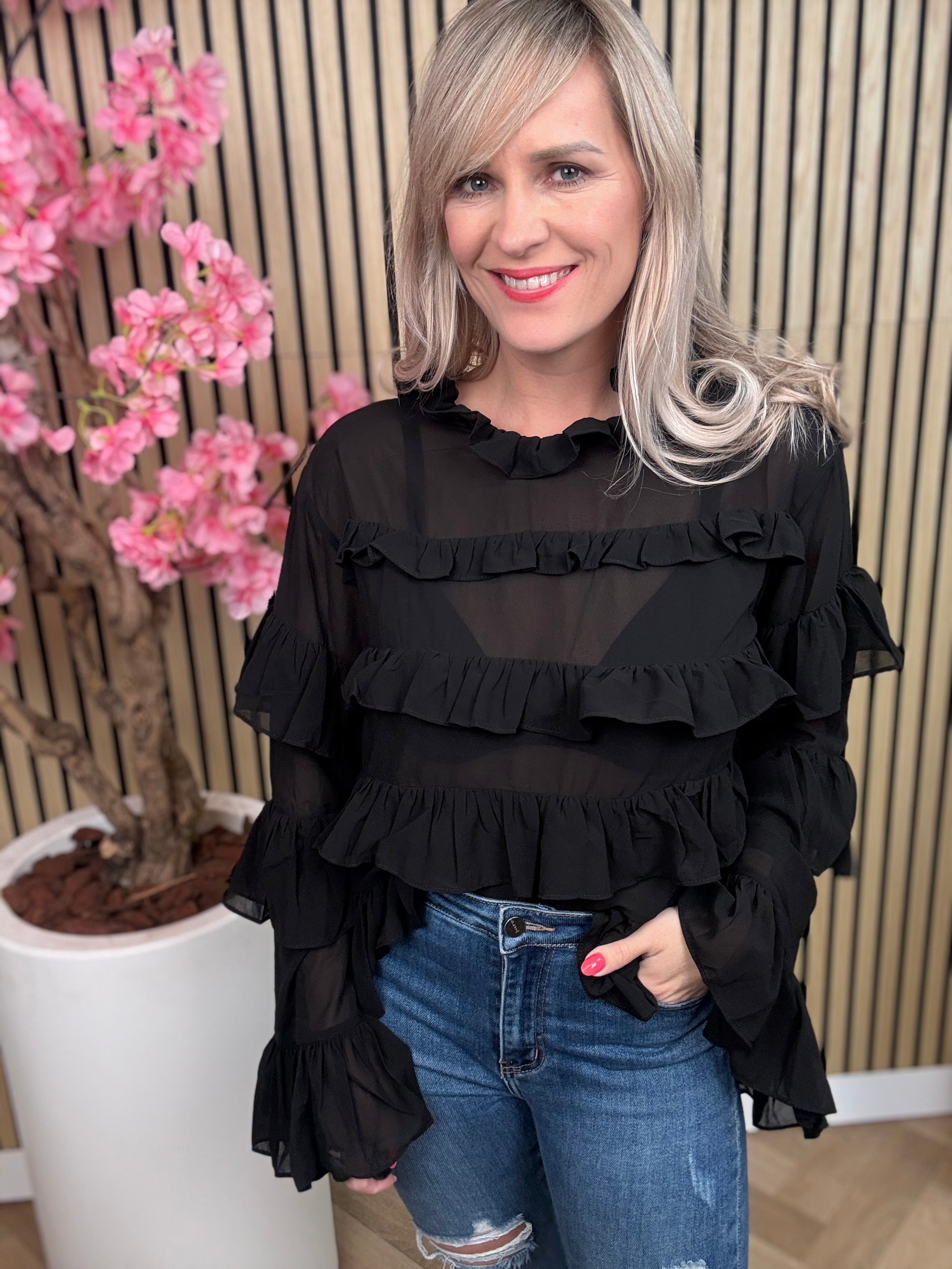 Top | Ruches | Zwart